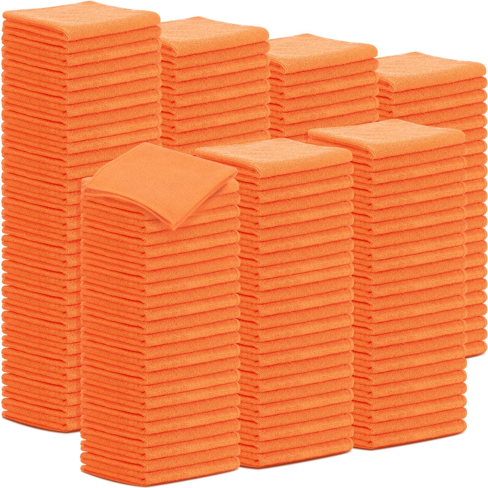 100 Pack 12'' x 12'' Microfiber Cleaning Cloths Reusable Cleaning Rags Bulk Microfiber Towels Softer Highly Absorbent Washcloths for House Kitchen Car Window