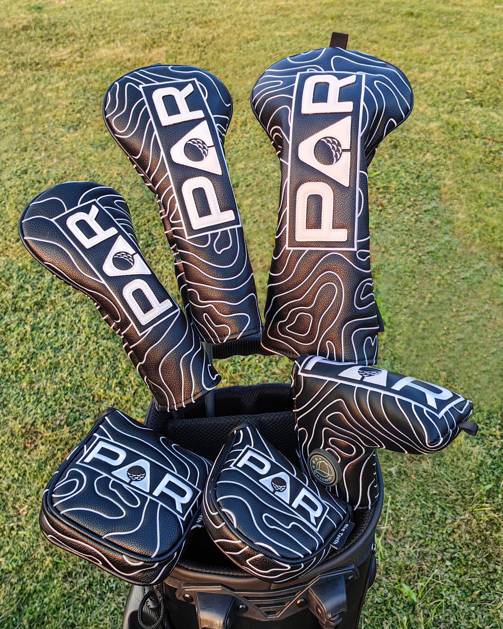 Golf Mallet Putter Cover Pure Black Heel Shafted Mallet Putter Headcover