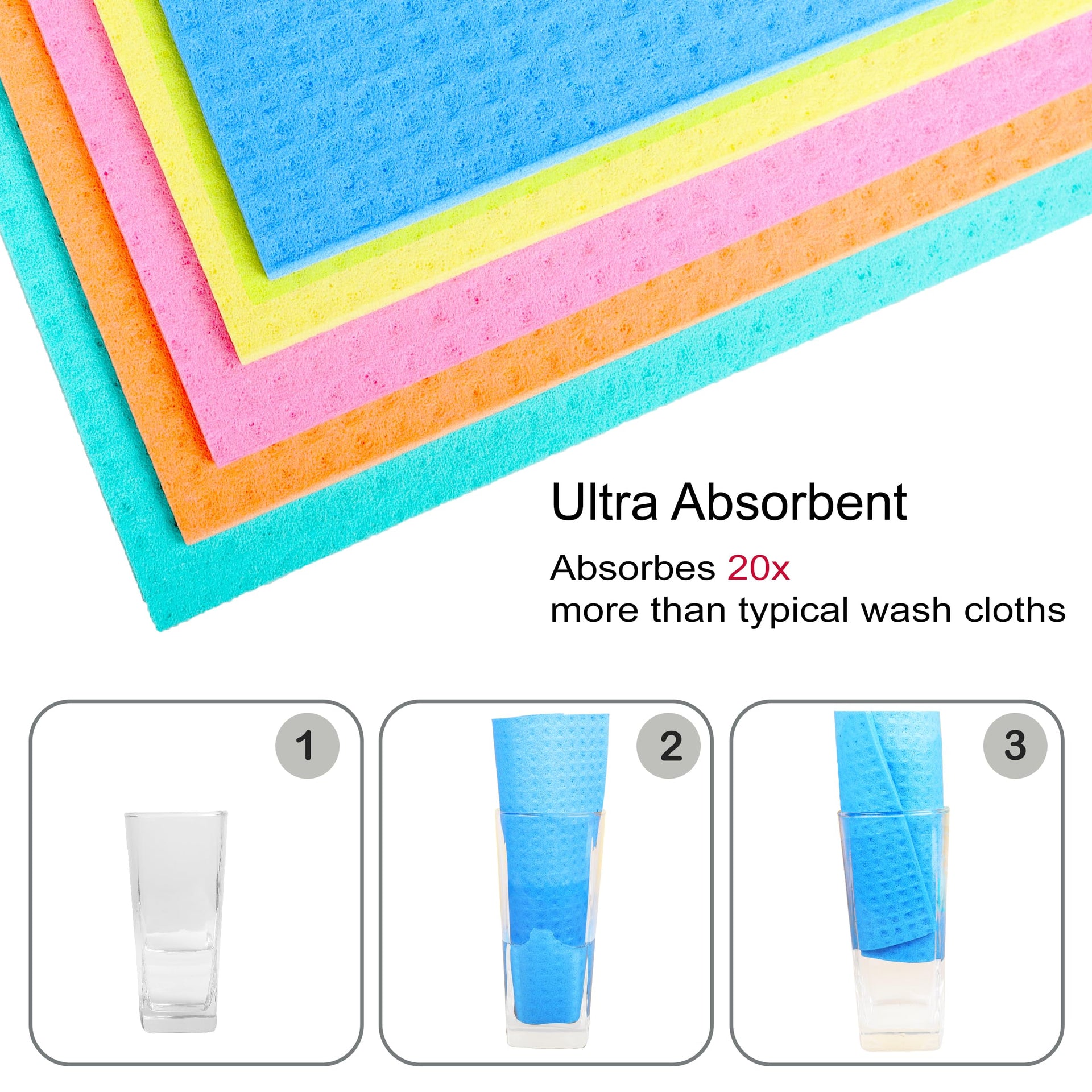 Swedish Dishcloth Cellulose Sponge 8 Pack (8 Count)