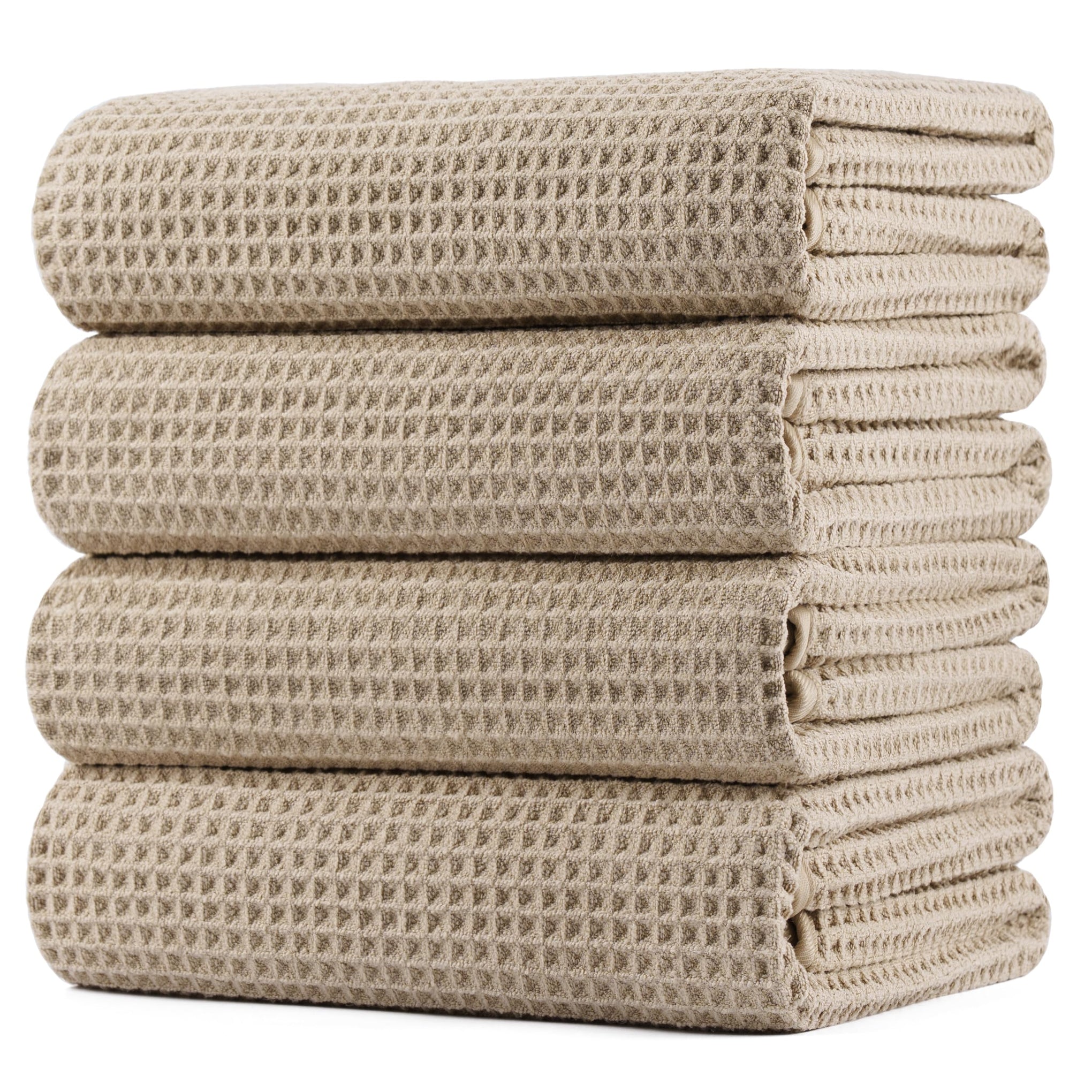 430 GSM Poly Blend Microfiber Quick Dry Waffle Bath Towel (4 Count)