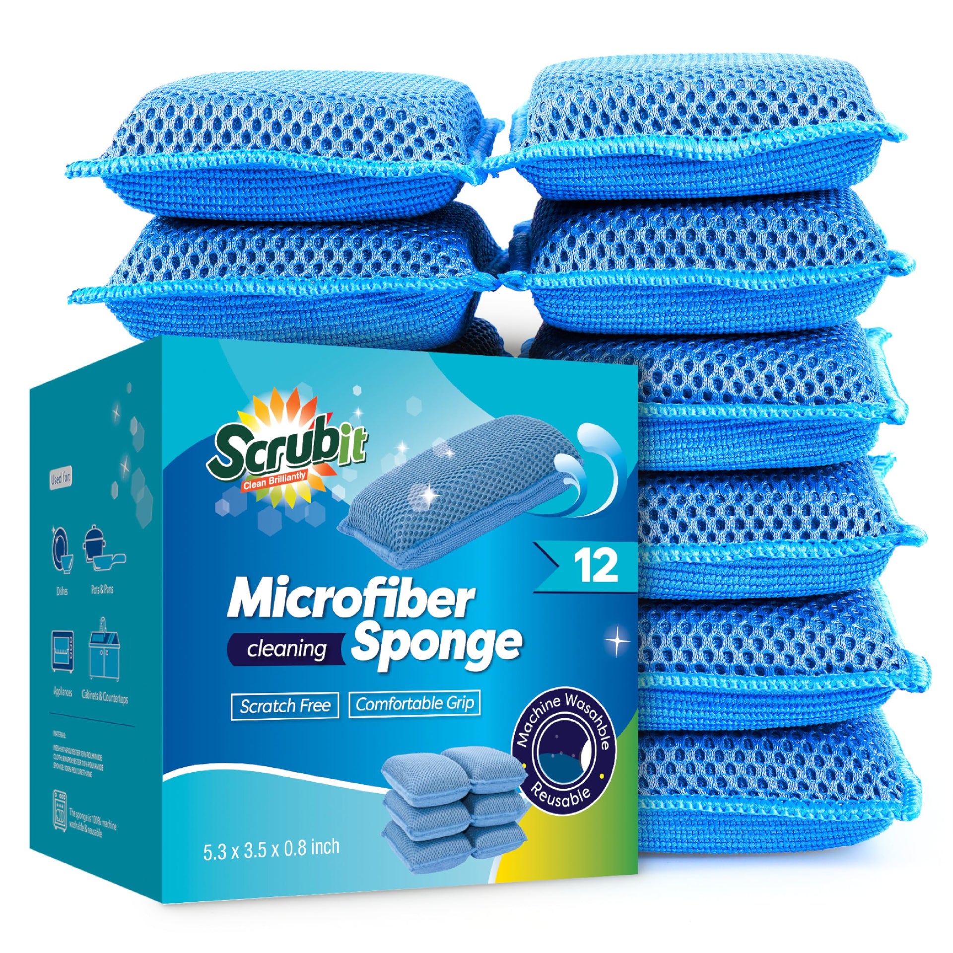 Reusable Sponges for Dishes (12 Count)
