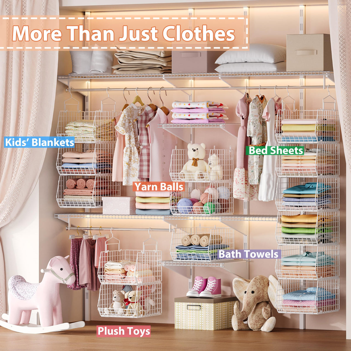 6 Tier Extended Depth Hanging Closet Organizer