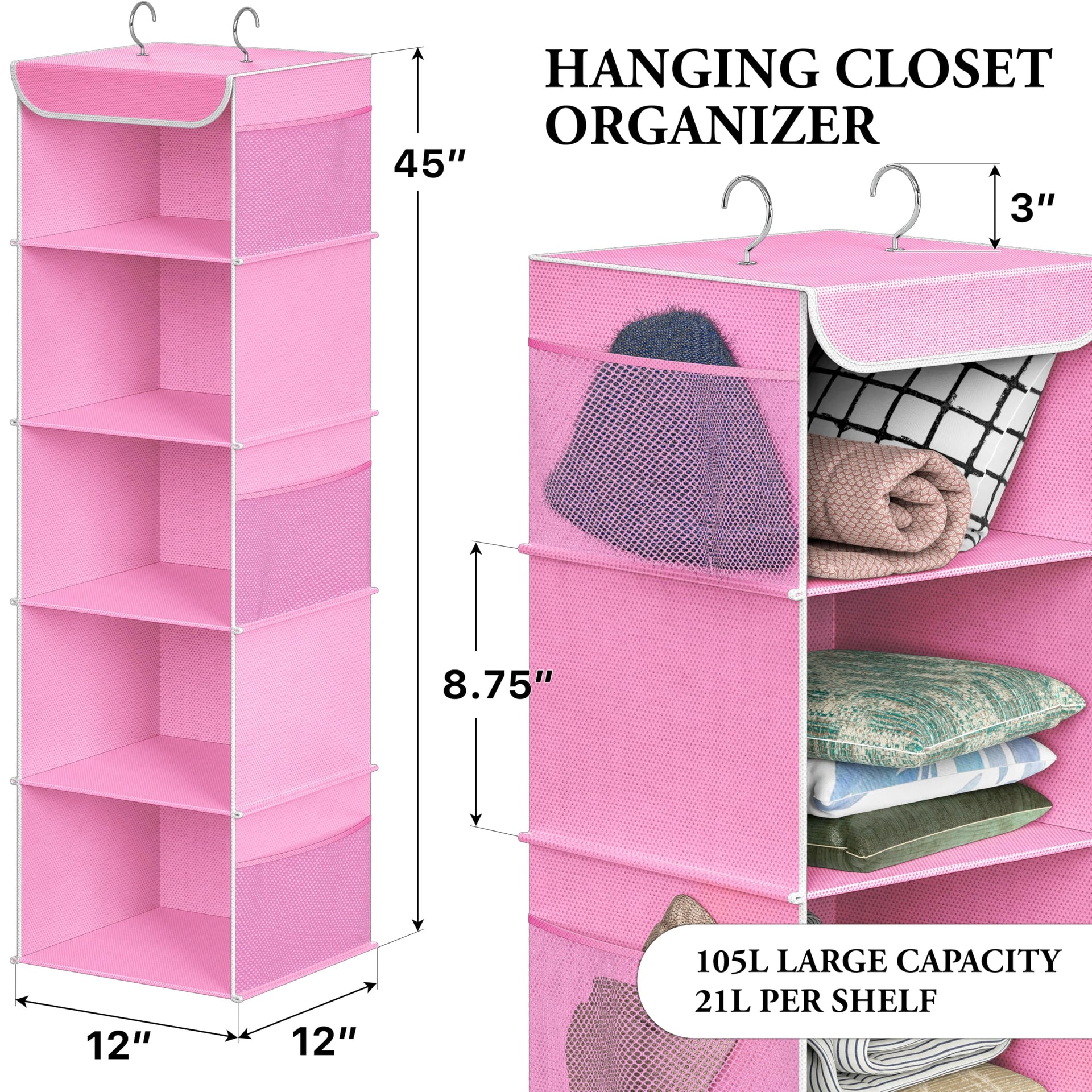 5 Shelf Hanging Closet Organizer