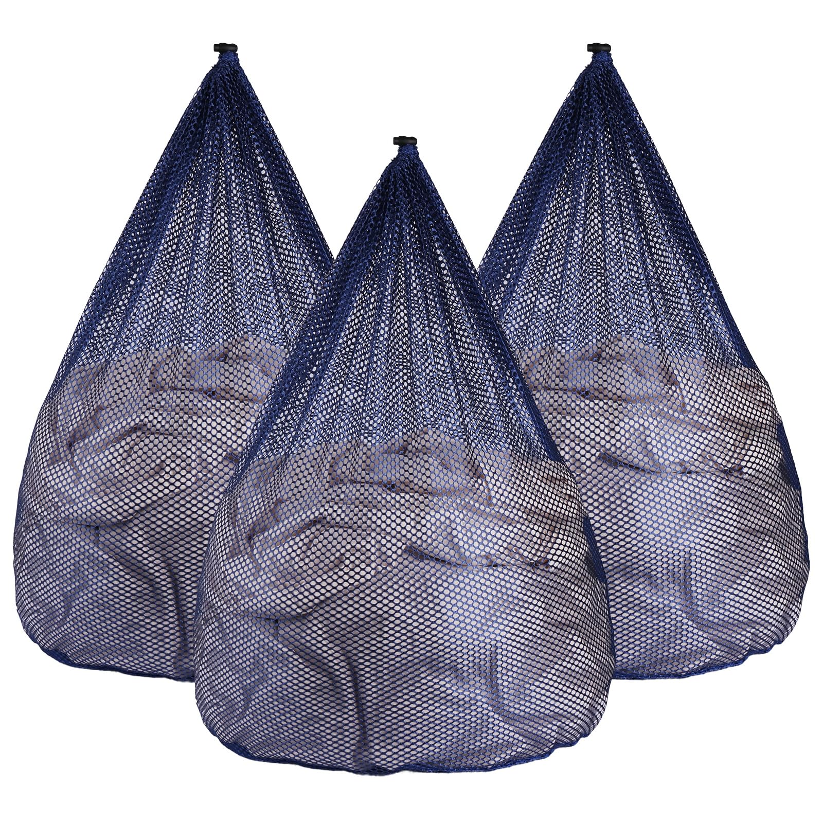 3Pcs Mesh Laundry Bags Washing Machine Mesh Wash Bags Jumbo for Delicates Clothes (3 Count)