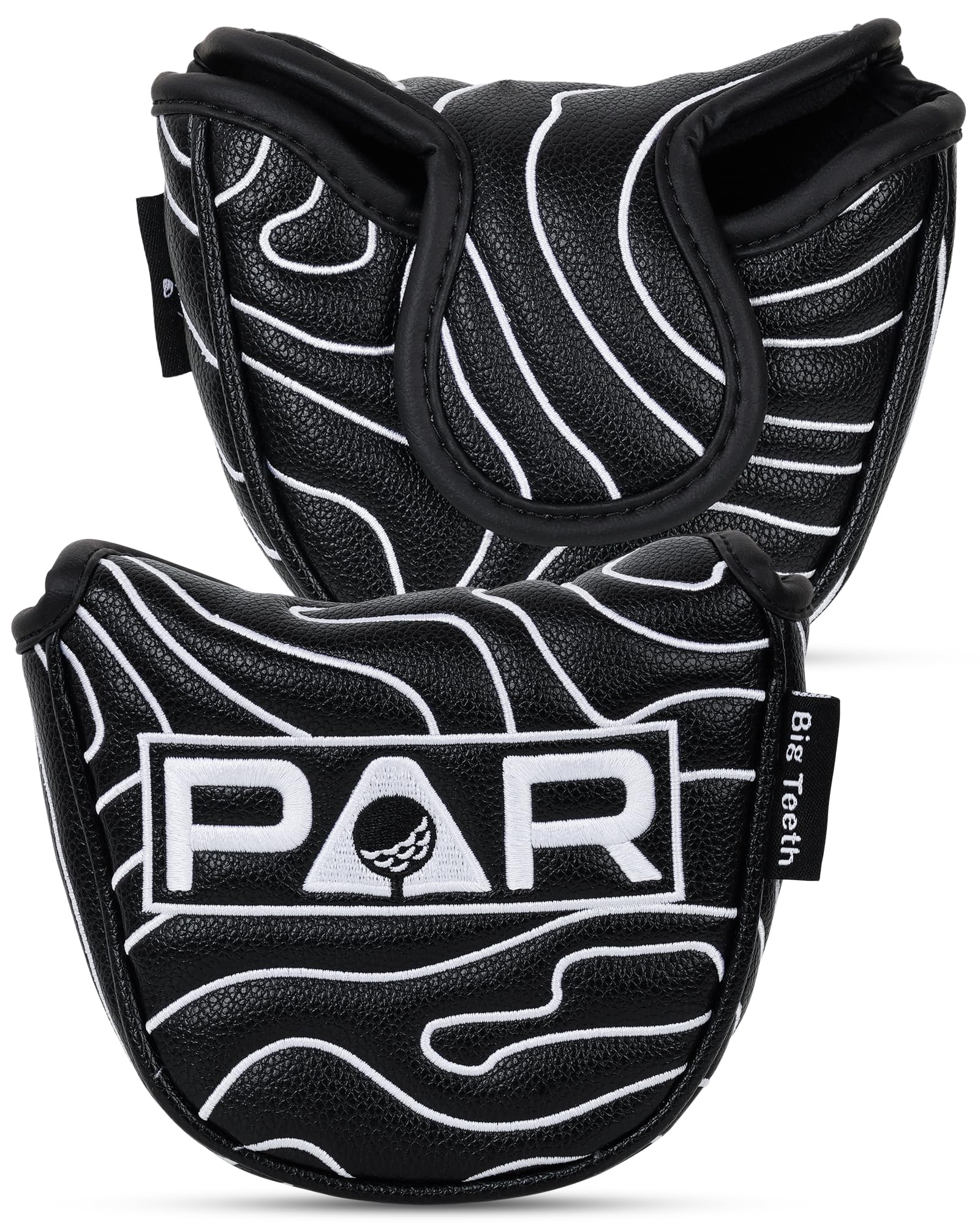 Golf Mallet Putter Cover Pure Black Heel Shafted Mallet Putter Headcover