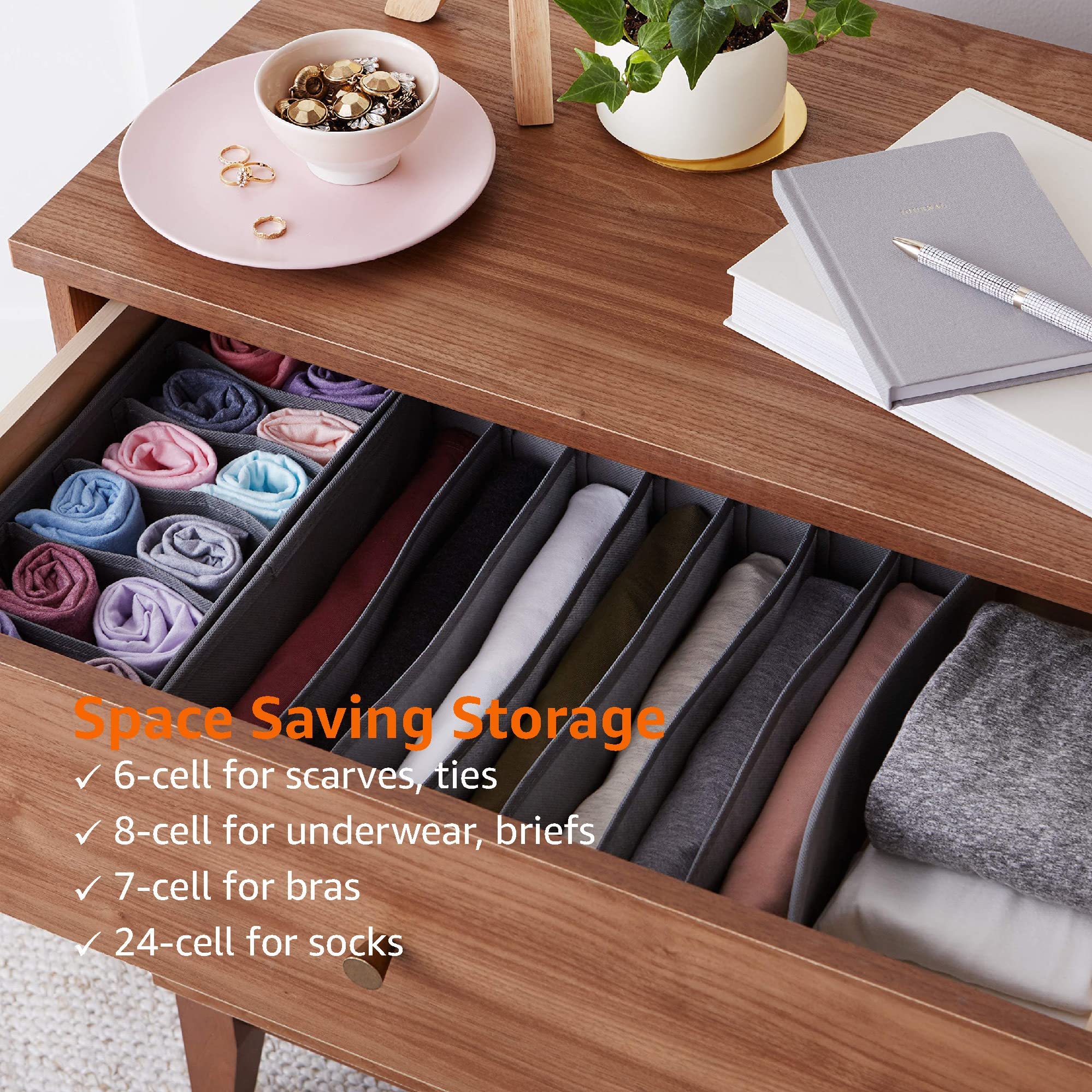 Deep Drawer Organizer for Clothes (4 Count)
