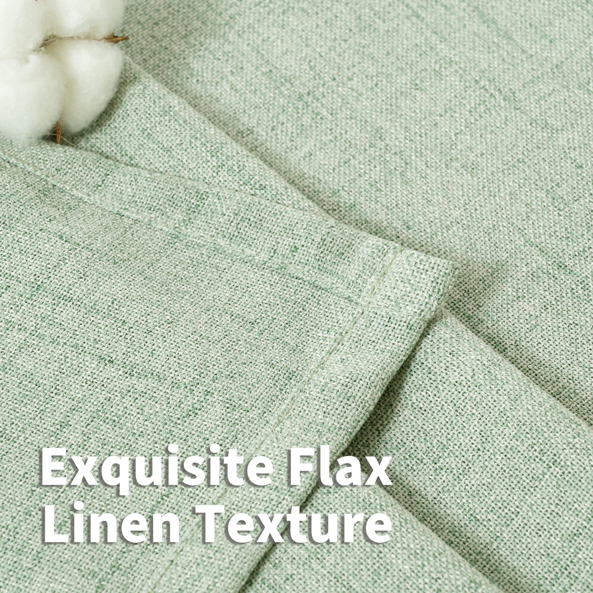 Sage Green Linen Semi Sheer Curtains 72 Inch Length 2 Panels (2 Count)