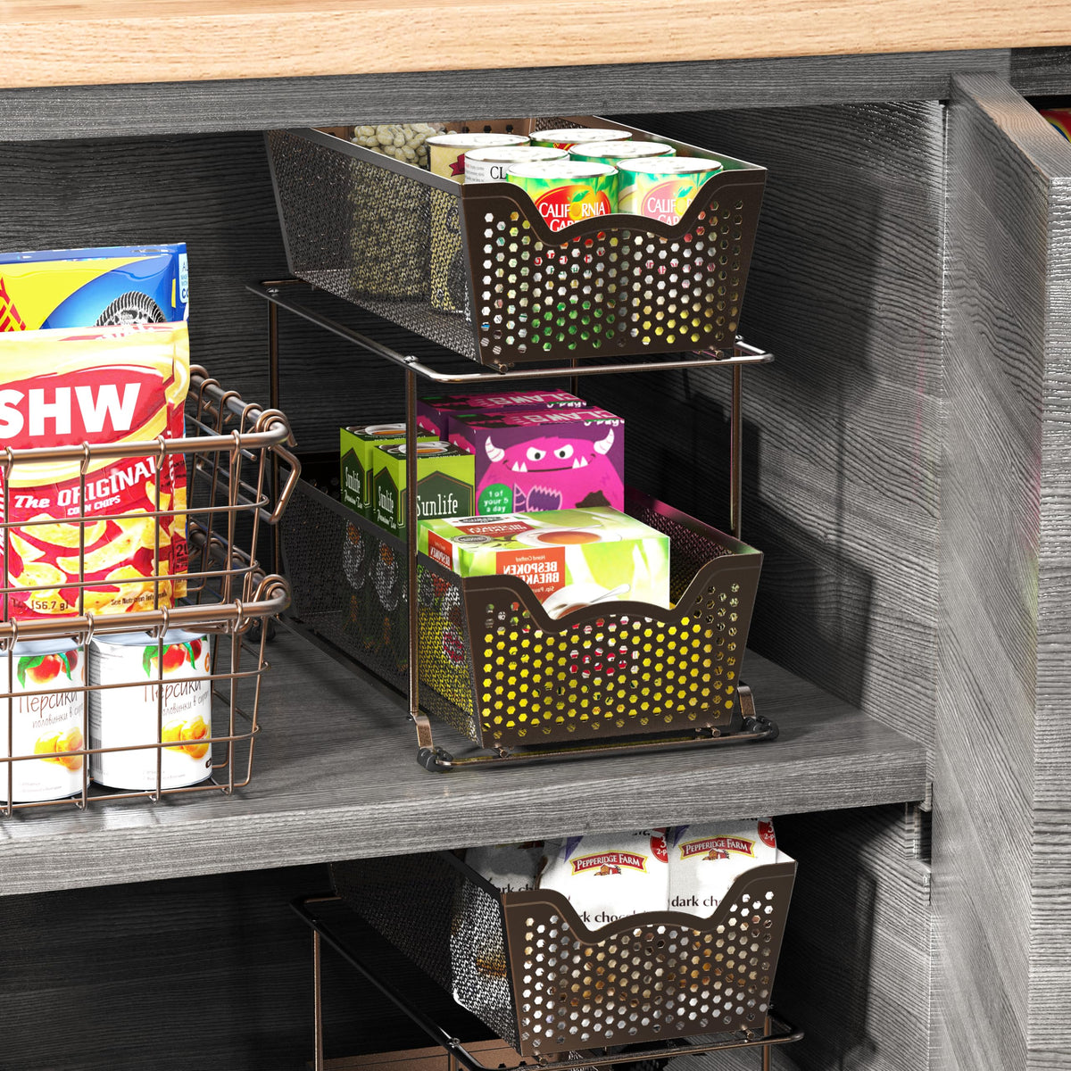 Cabinet 2 Tier Perforated Basket Drawer (2 Count)