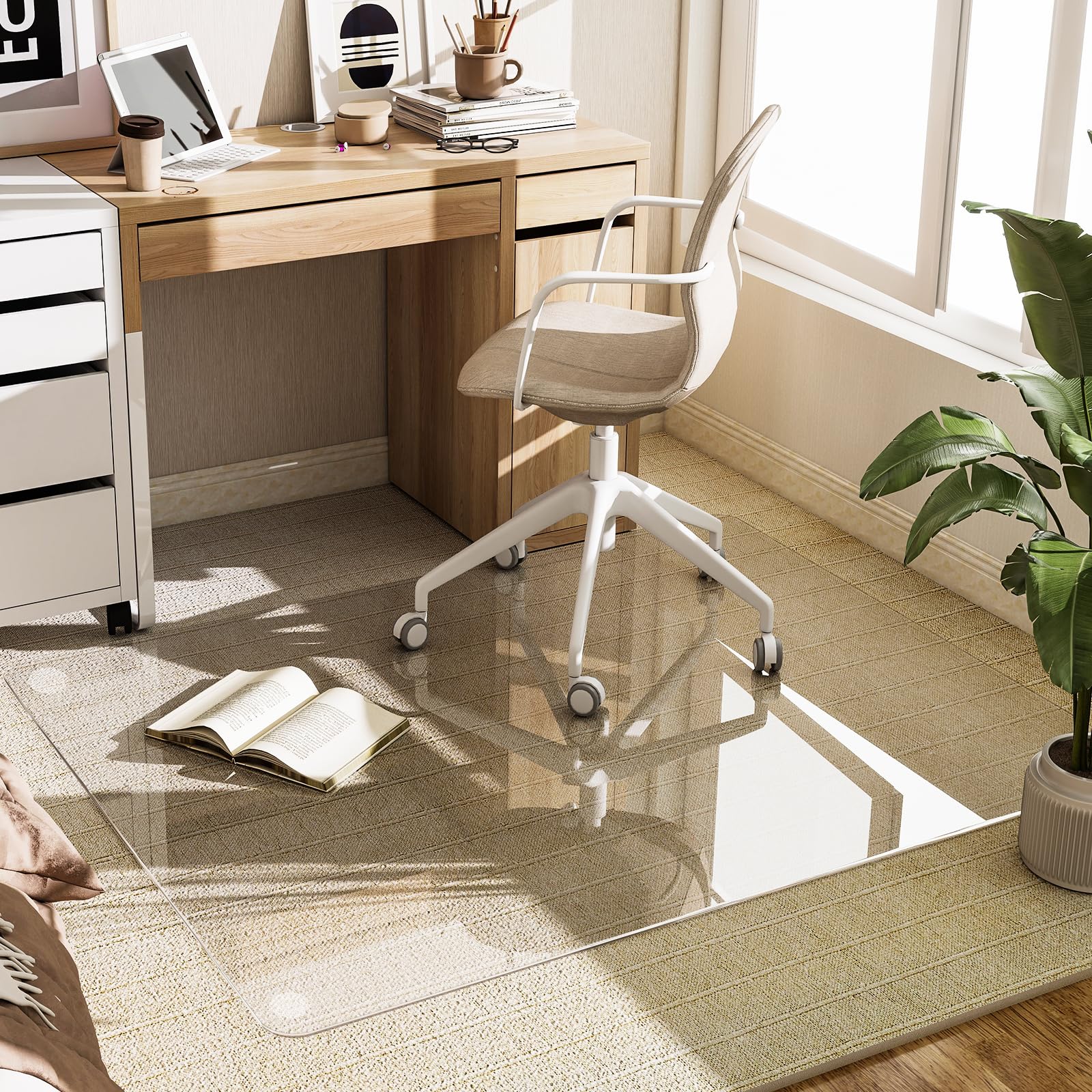 36"x55" Tempered Glass Office Chair Mat