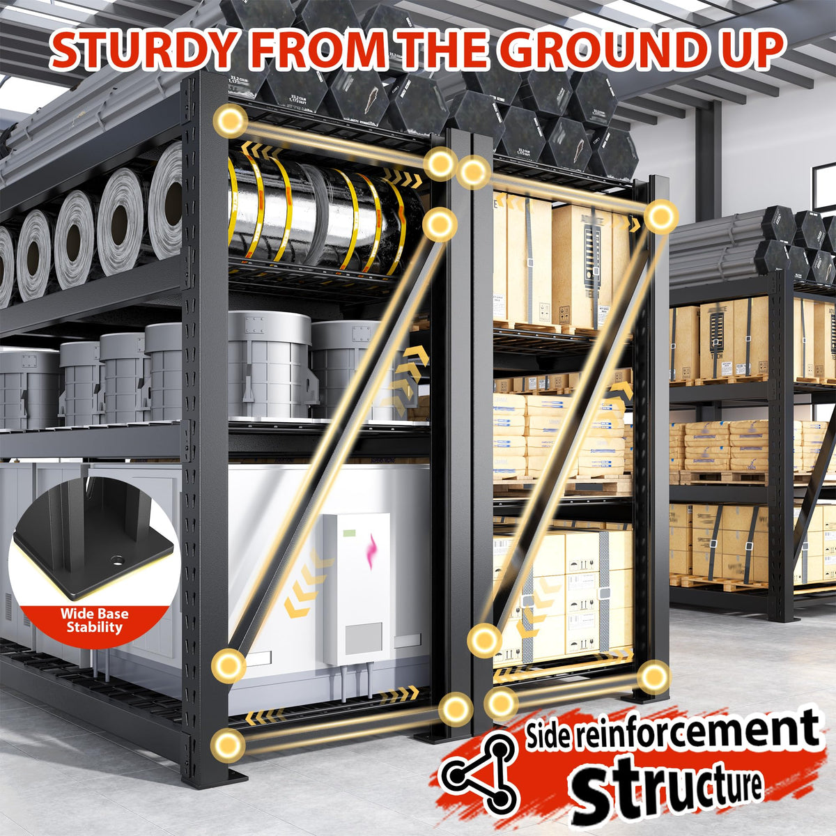 8000LBS Heavy Duty Garage Shelving (4 Count)