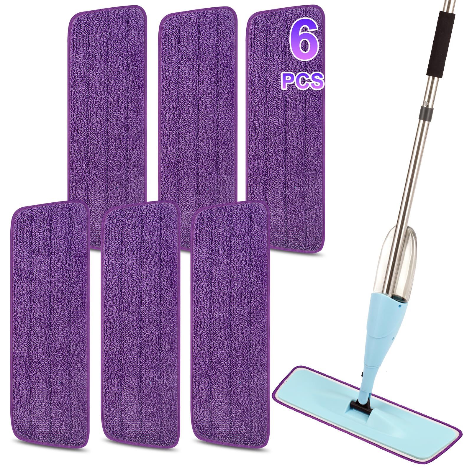 16.5 Inch Reusable Mop Pads Microfiber Spray Mop Replacement Heads for Wet