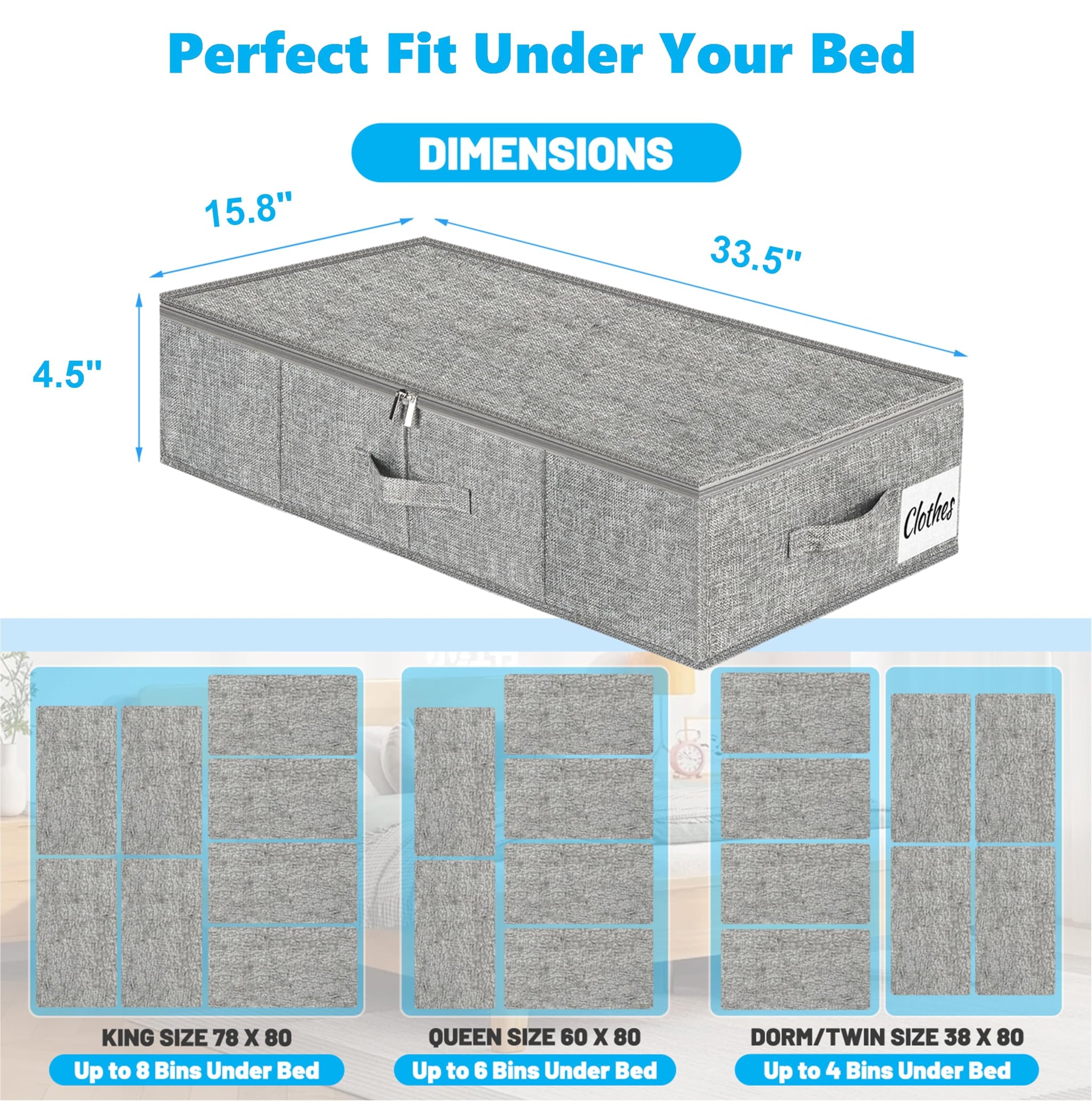 Under Bed Storage Container Bin 4 Pack (4 Count)