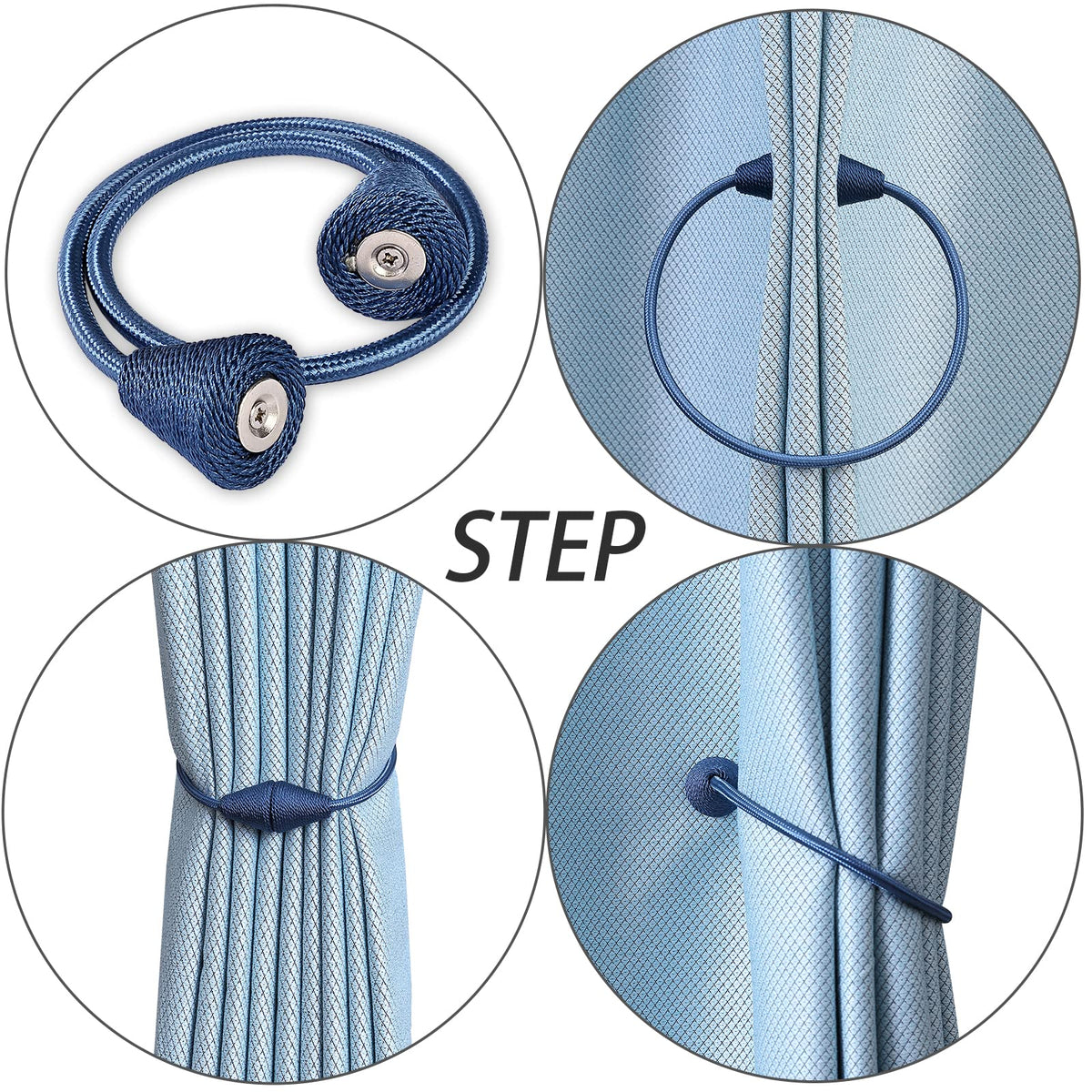 2 PCS Magnetic Curtain Tiebacks (2 Count)