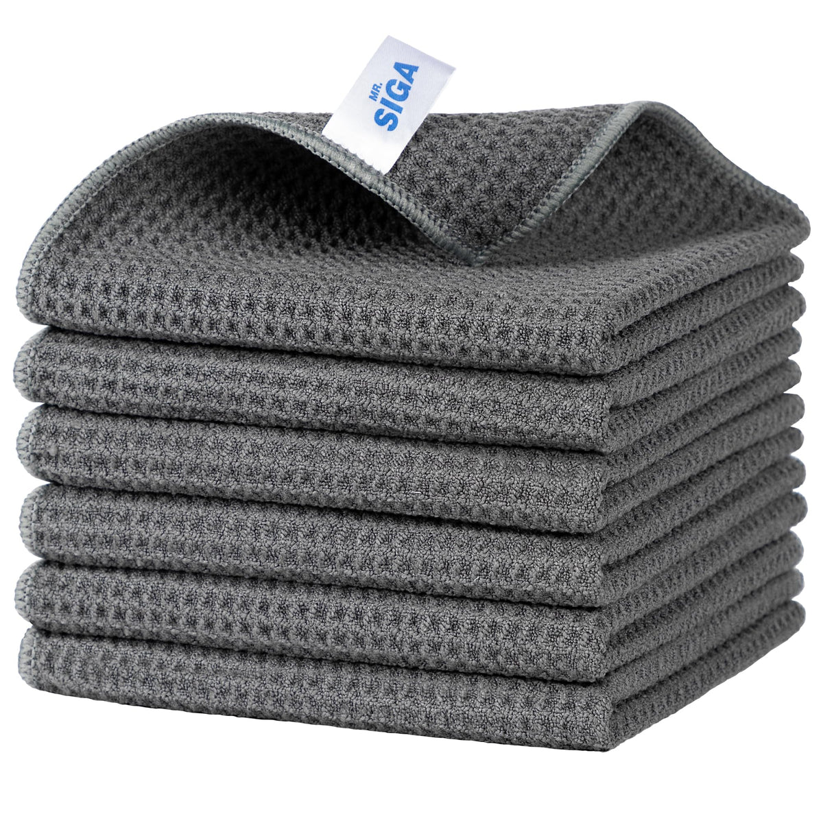Waffle Pattern Microfiber Cleaning Cloths (6 Count)