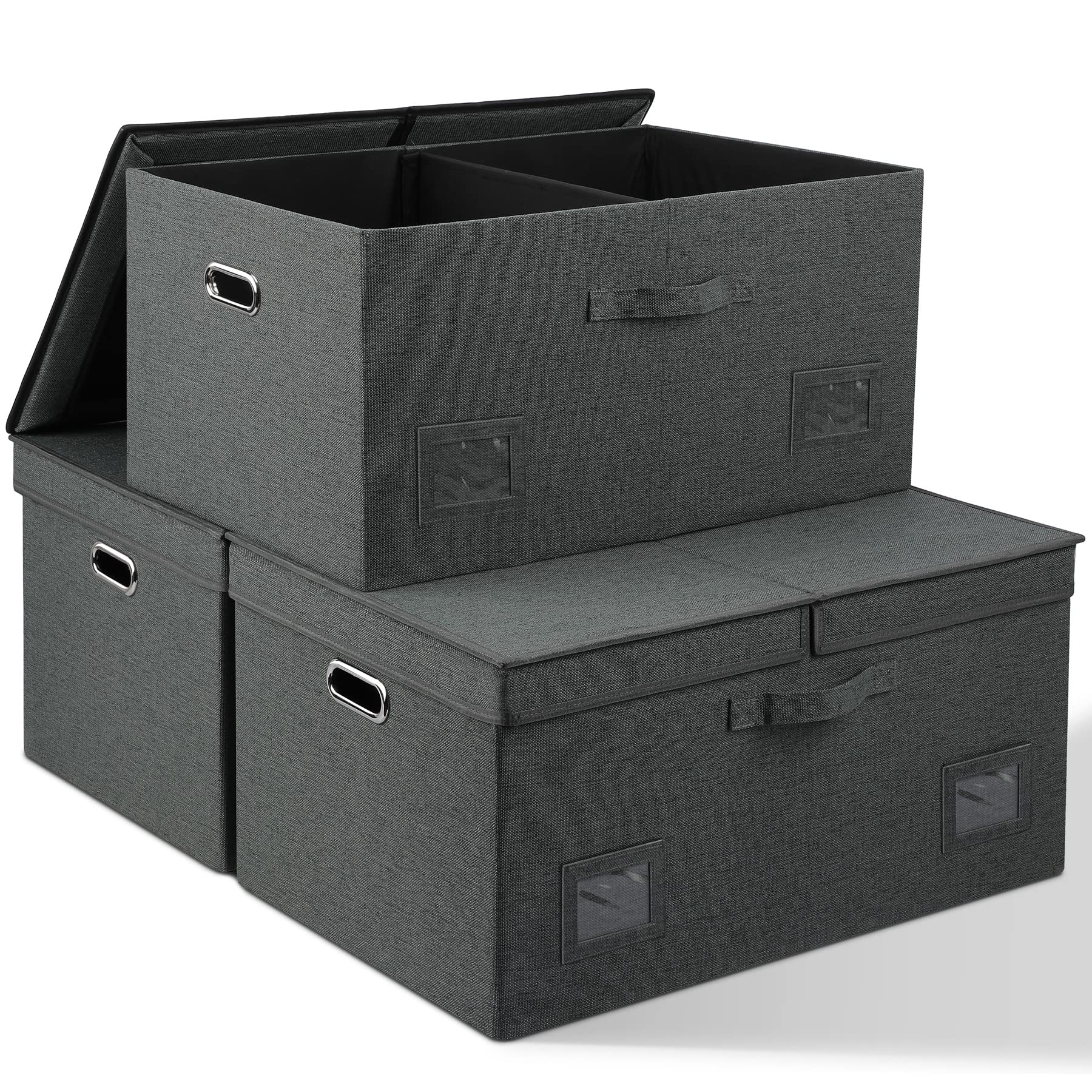 75 Quarts Extra Large Decorative Storage Bins with Lids (3 Count)
