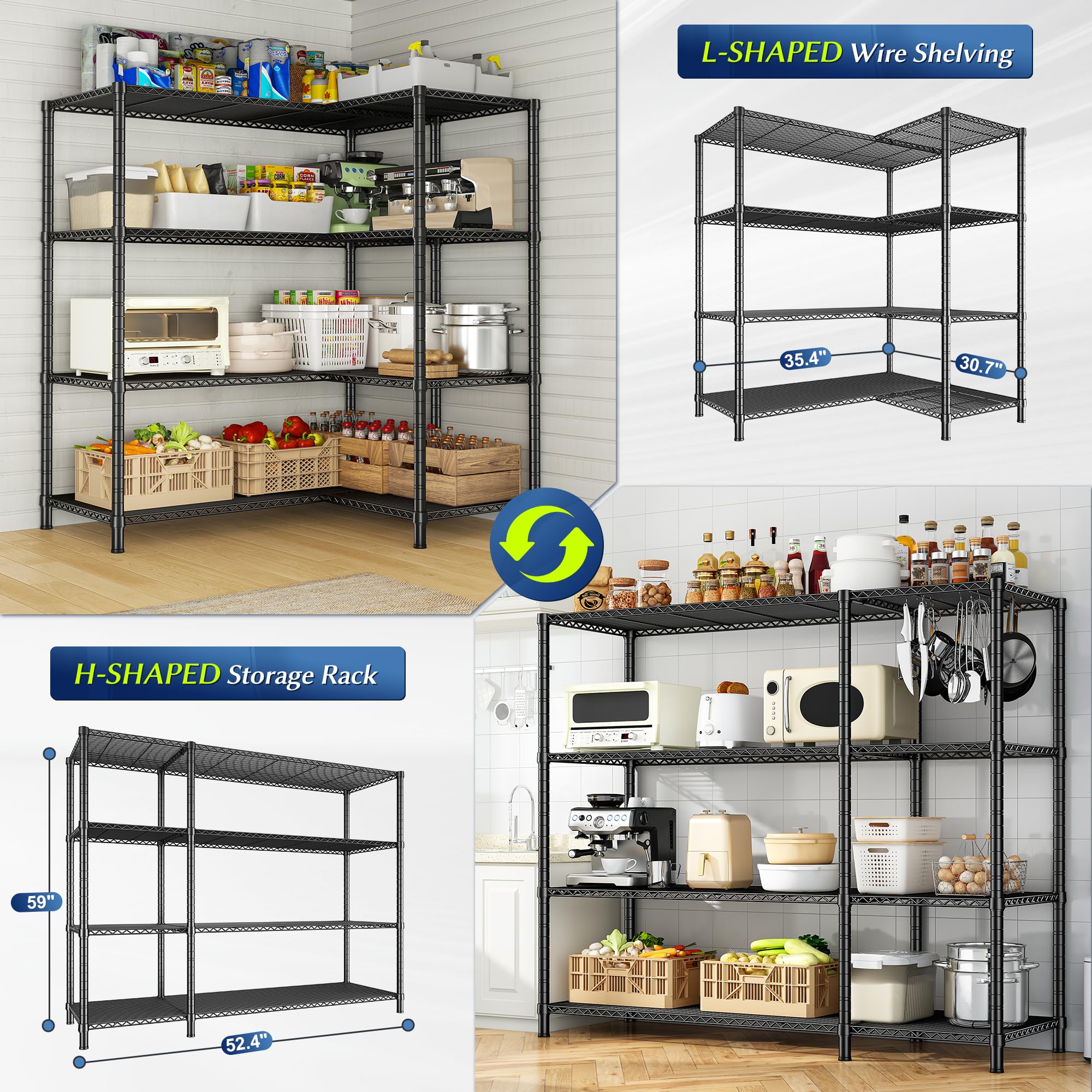 52.4" W Storage Shelves (4 Count)