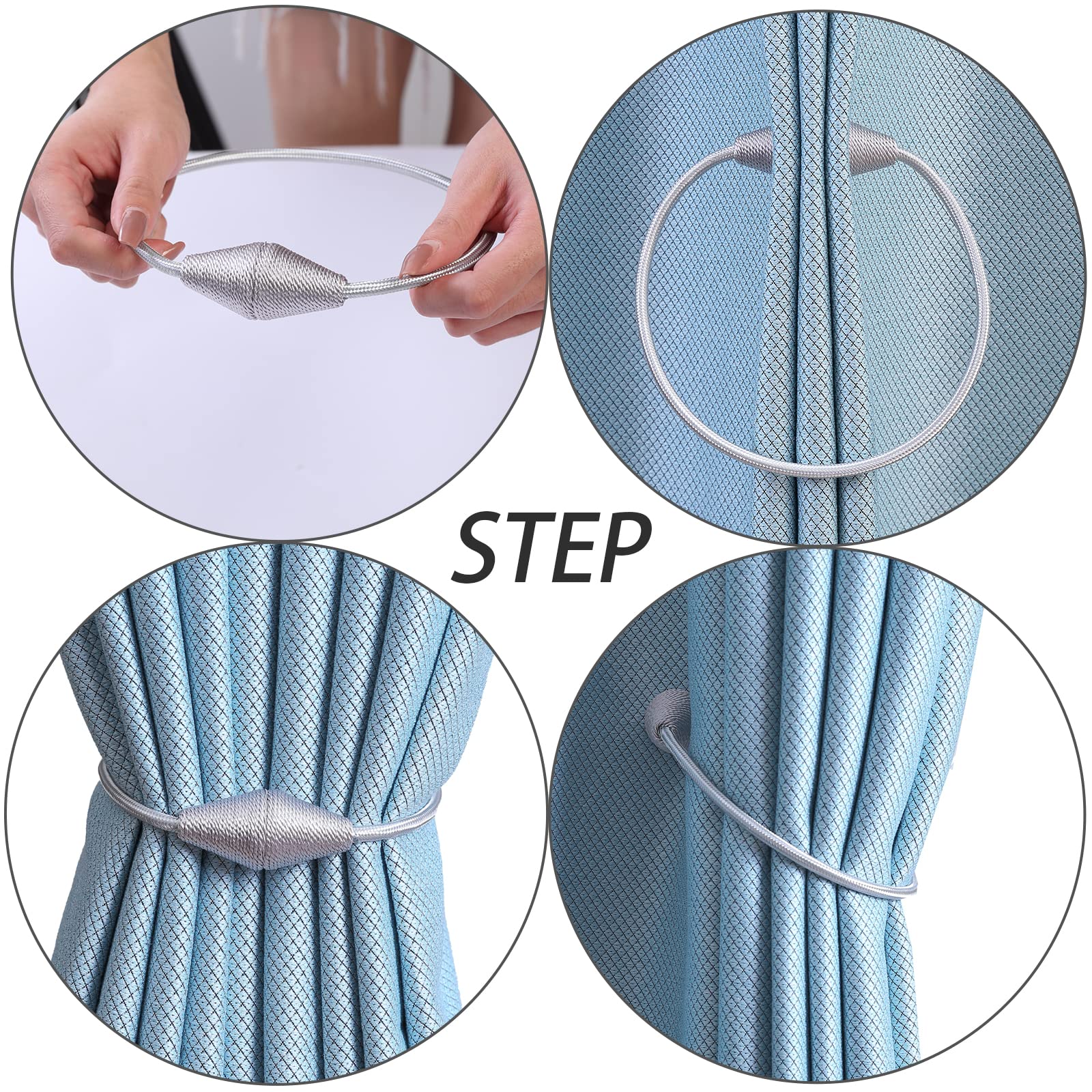 2 PCS Magnetic Curtain Tiebacks (2 Count)