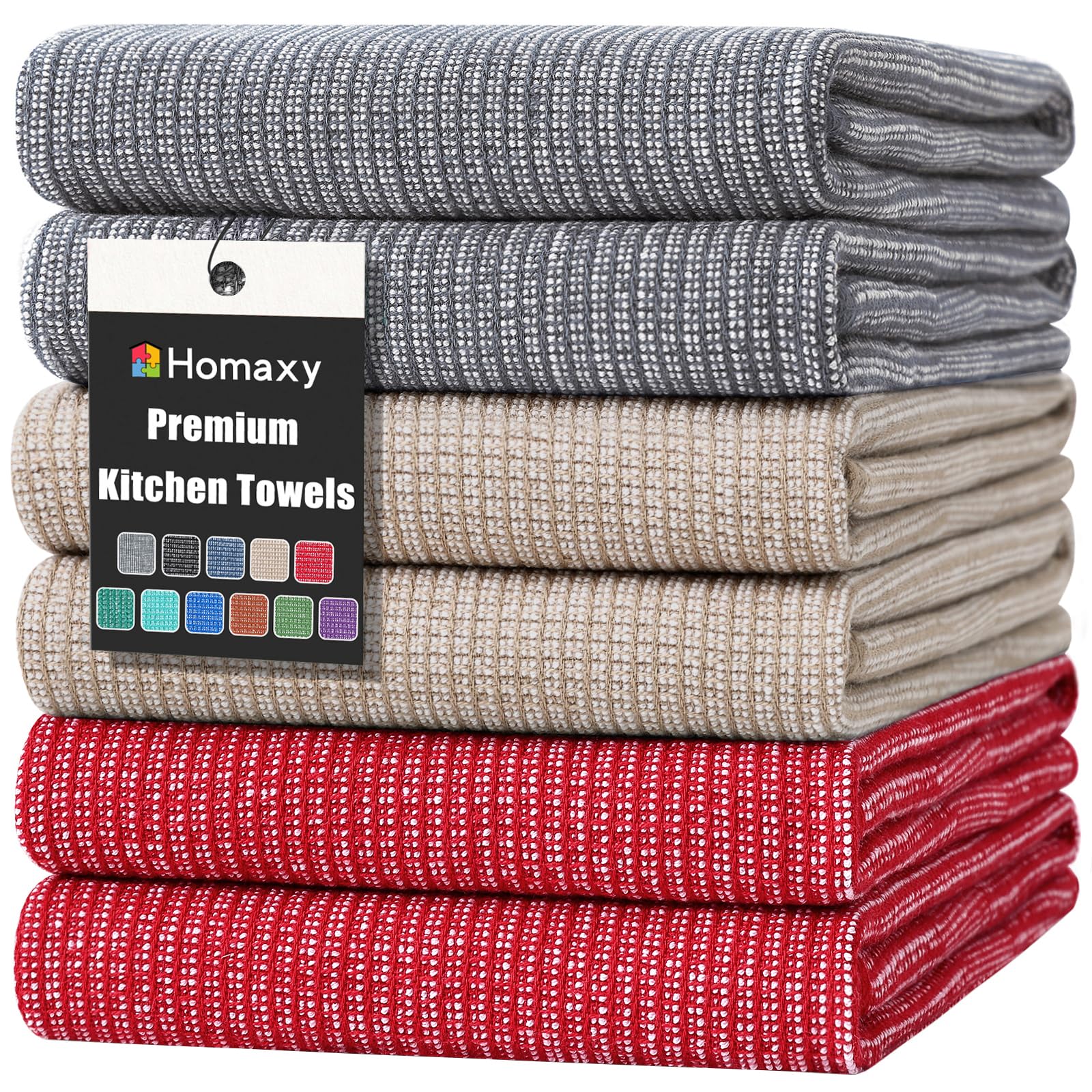 380 GSM Cotton Premium Kitchen Towels 6 Pack (6 Count)