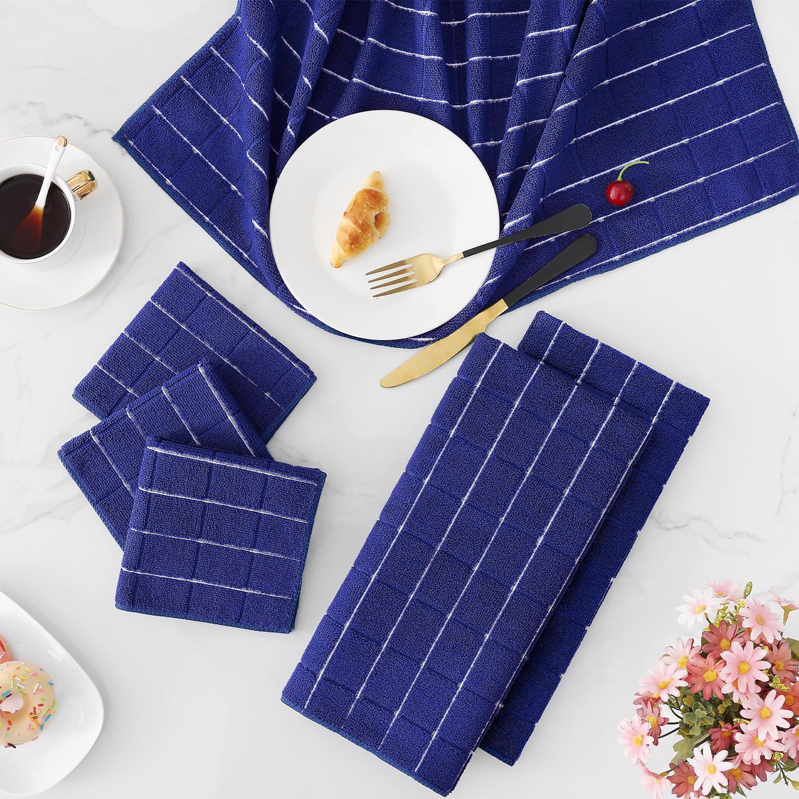 Microfiber Kitchen Towels and Dishcloths Sets (20 Count)