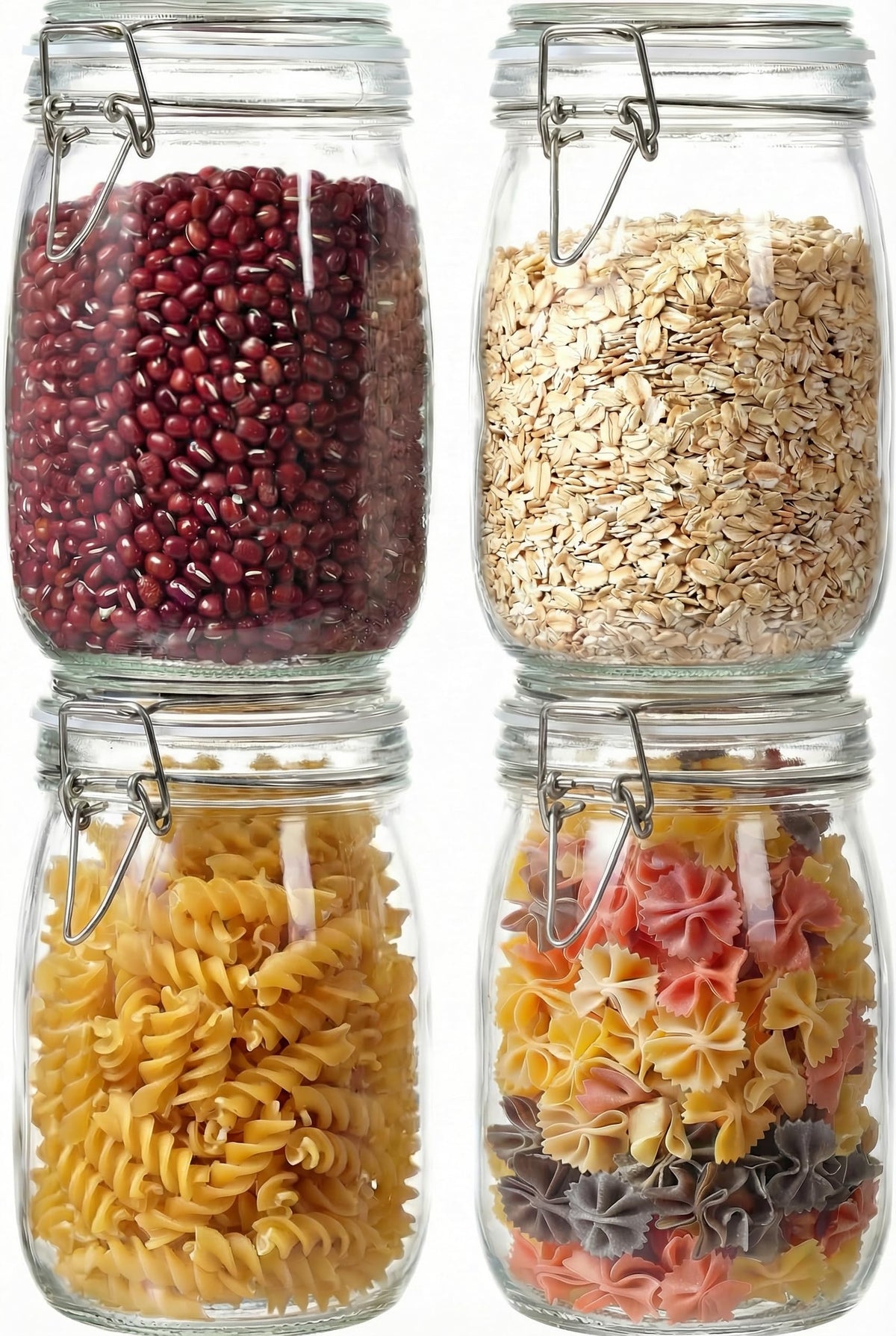 32 oz Round Glass Jars with Airtight Lids (4 Count)
