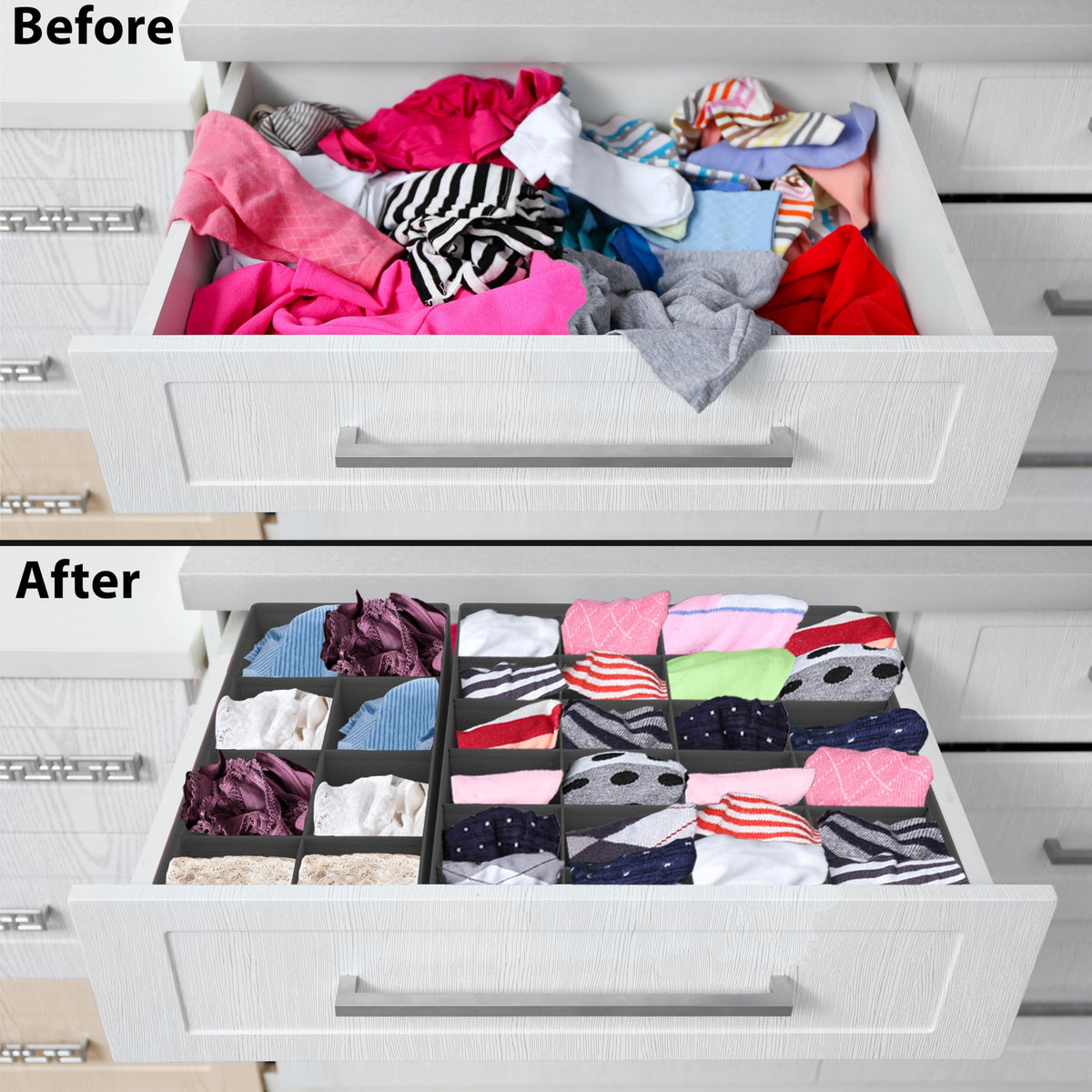 4 Pack Drawer Organizer Set for Underwear (4 Count)