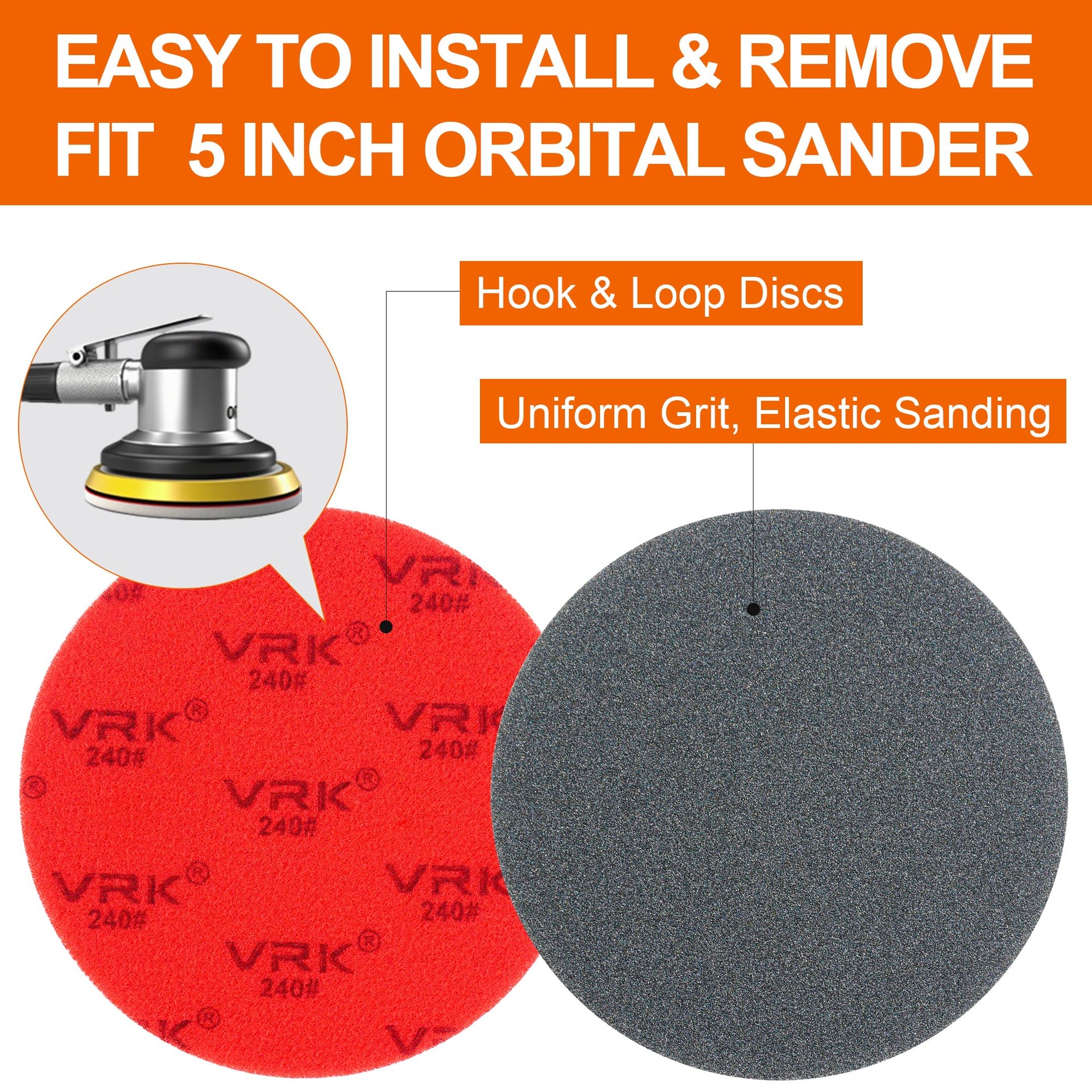 24 PCS 5 Inch Hook and Loop Sanding Sponge Discs Set 180 to 2000 Grit (24 Count)
