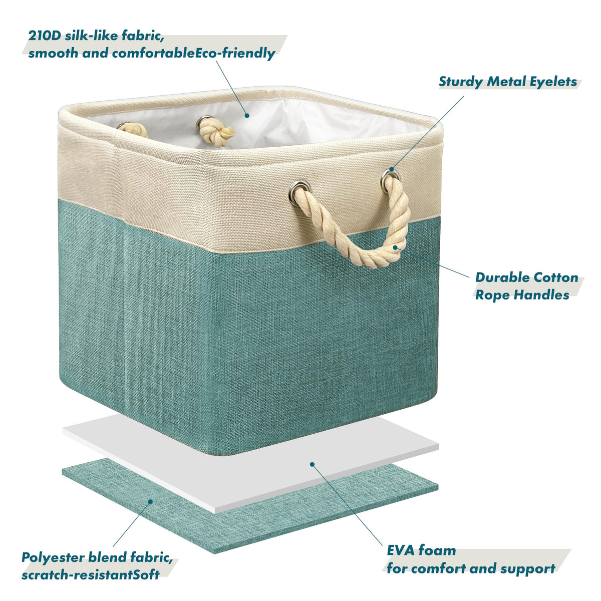 13" x 13" Large Fabric Storage Cubes (3 Count)