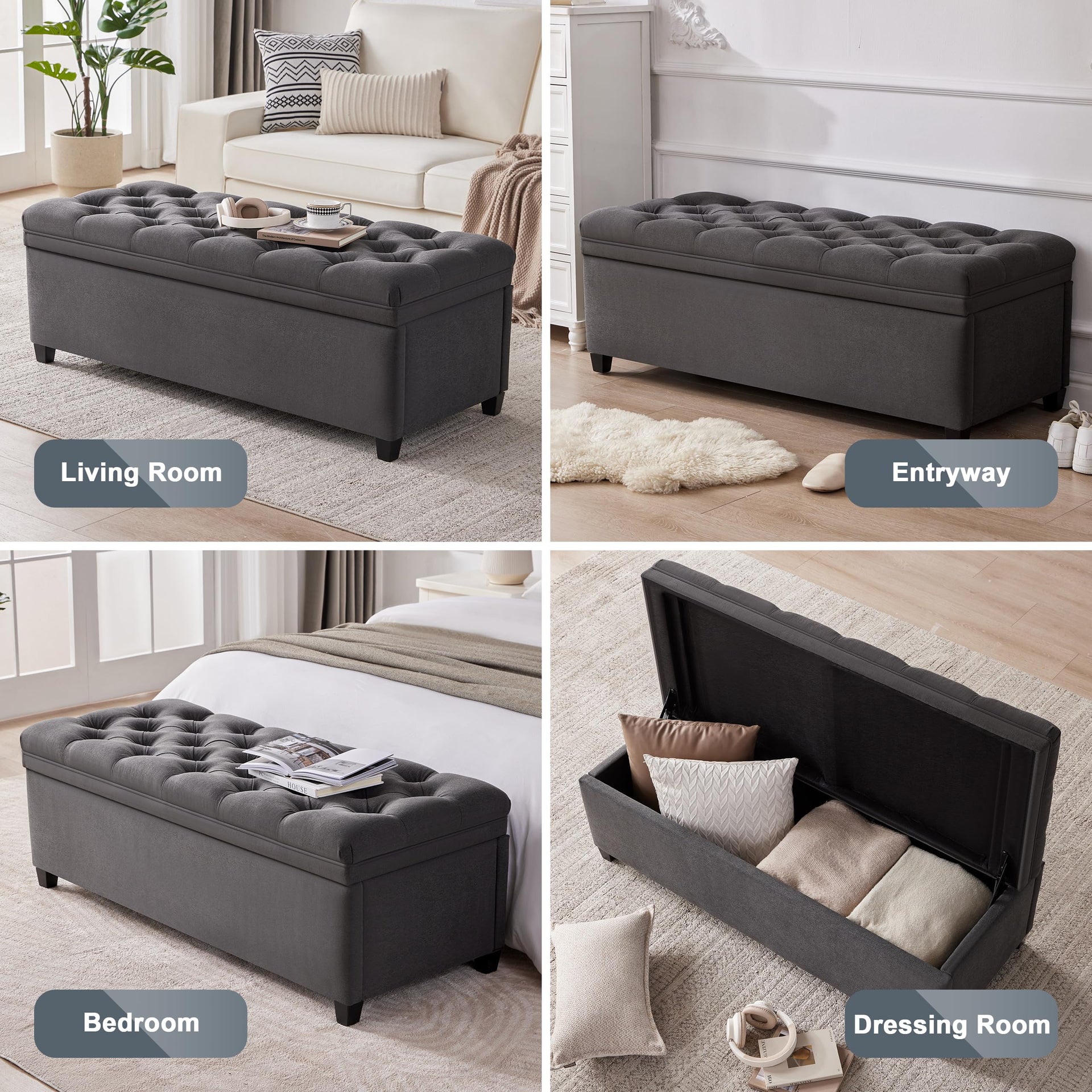 50 Inch Large Storage Ottoman