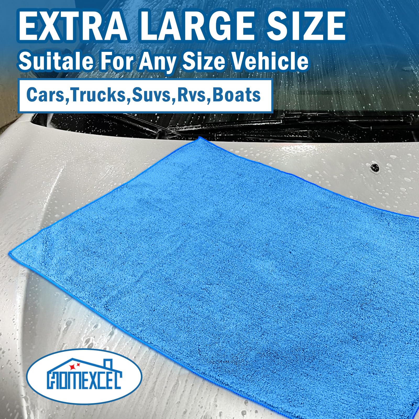 Professional Large Microfiber Car Drying Towels 2 Pack (2 Count)