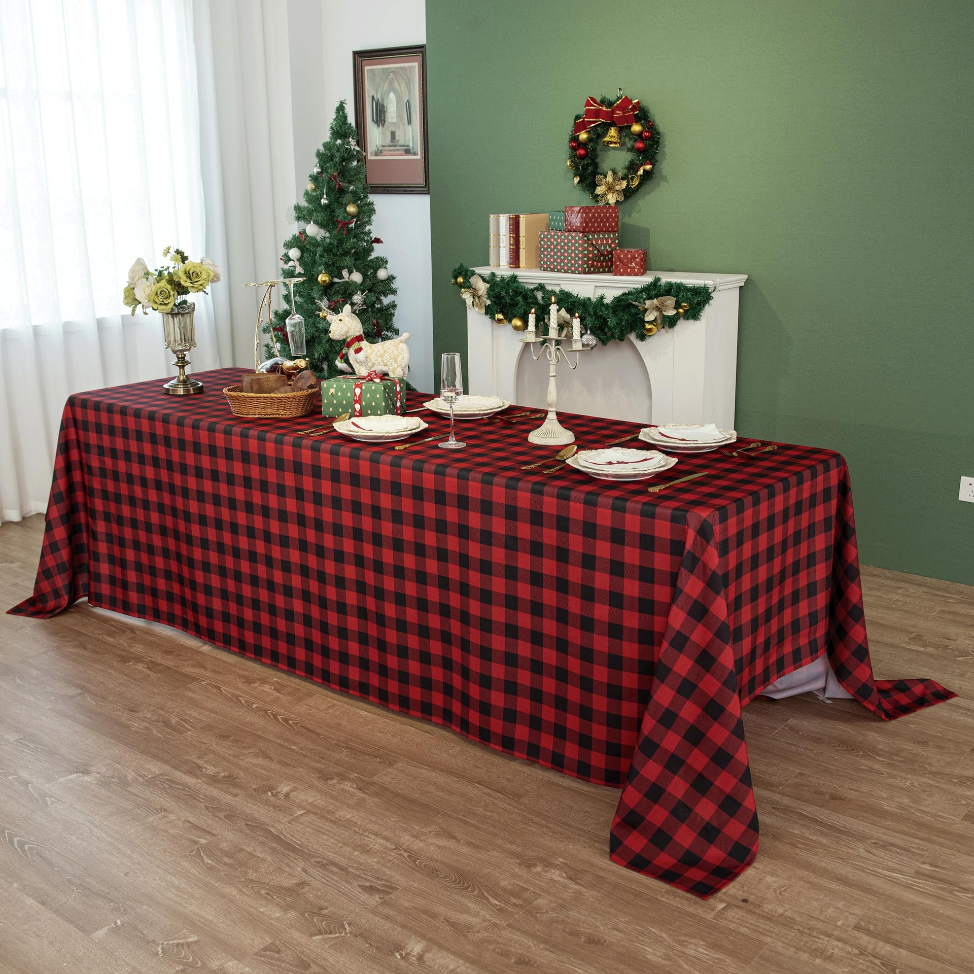 Classic Gingham Buffalo Tablecloth Fabric