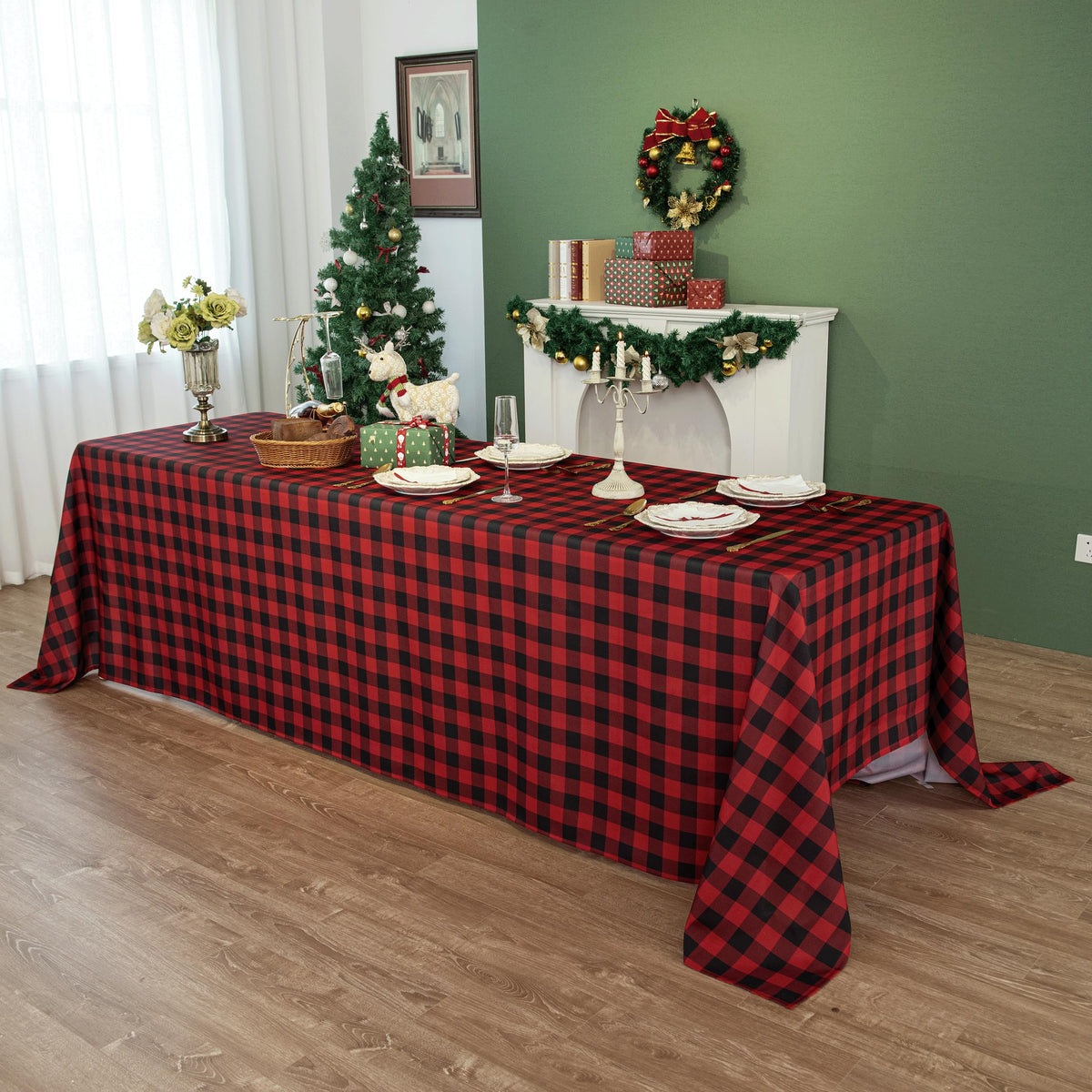 Classic Gingham Buffalo Tablecloth Fabric