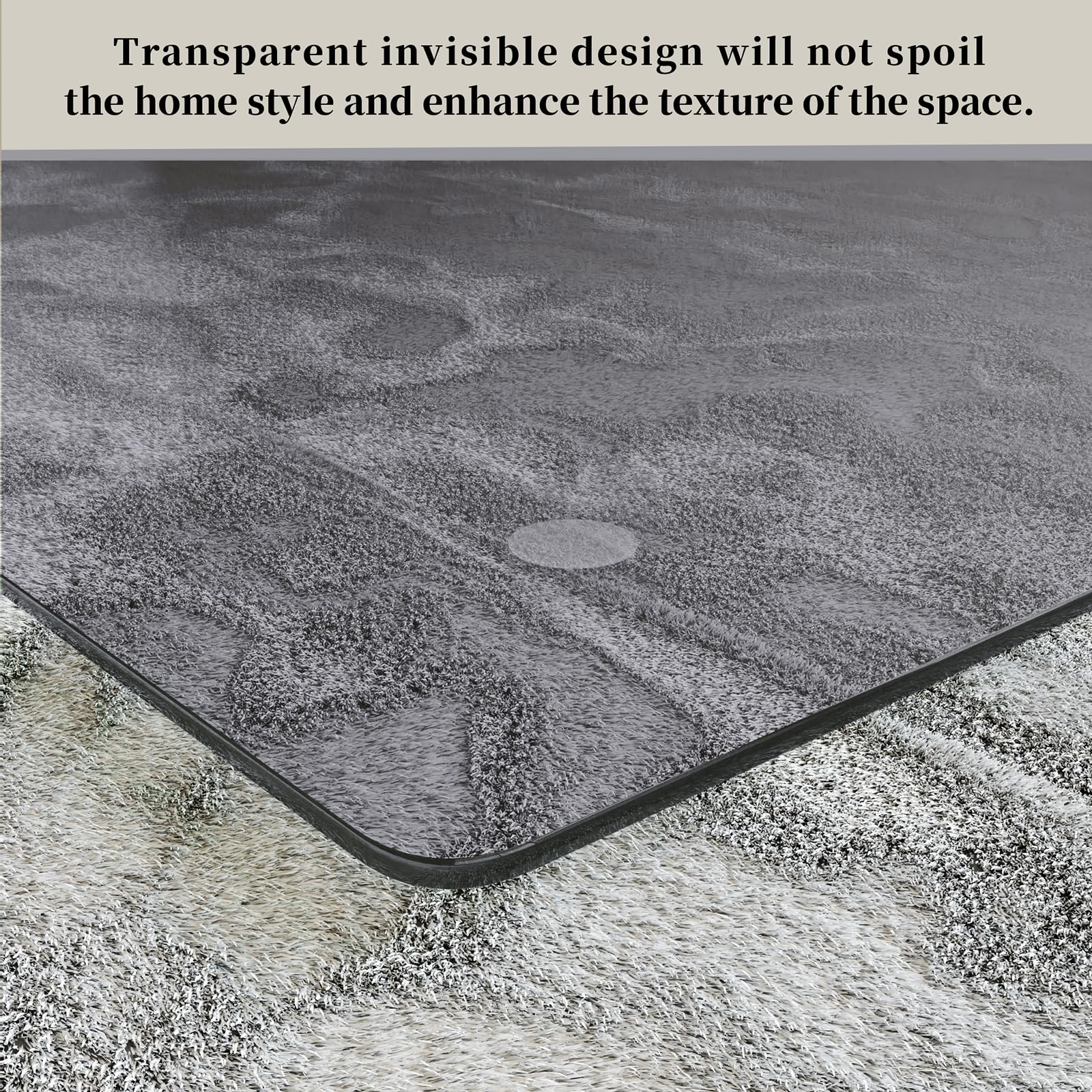 Tempered Glass] 36" x 55" Glass Office Chair Mat for Carpet