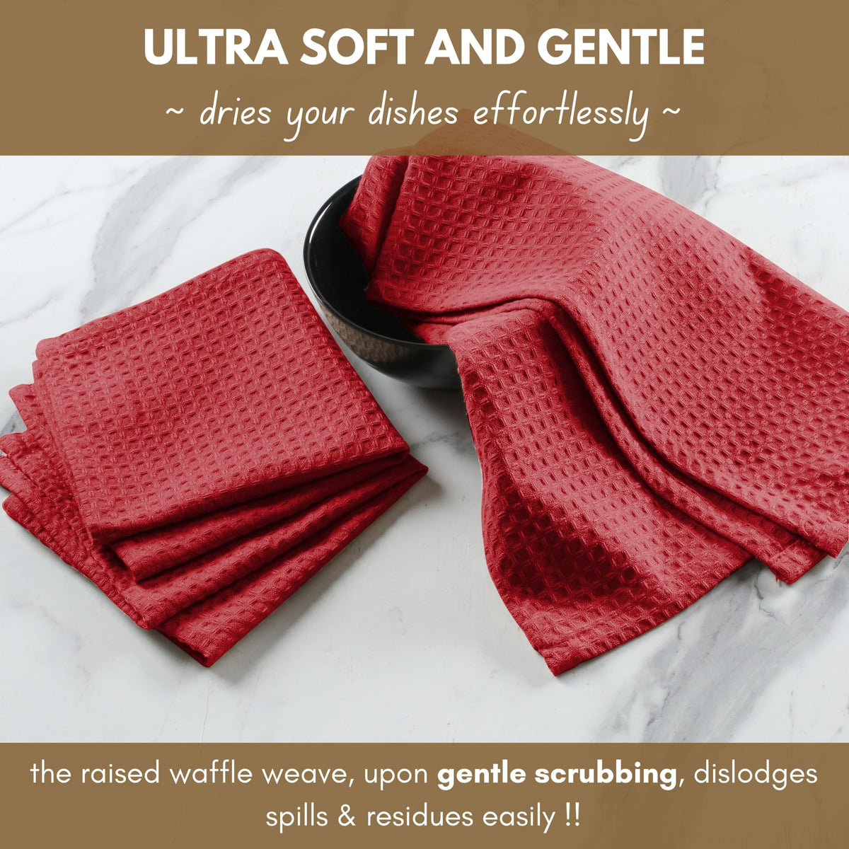 Waffle Weave Dish Towels 12 Pack (12 Count)