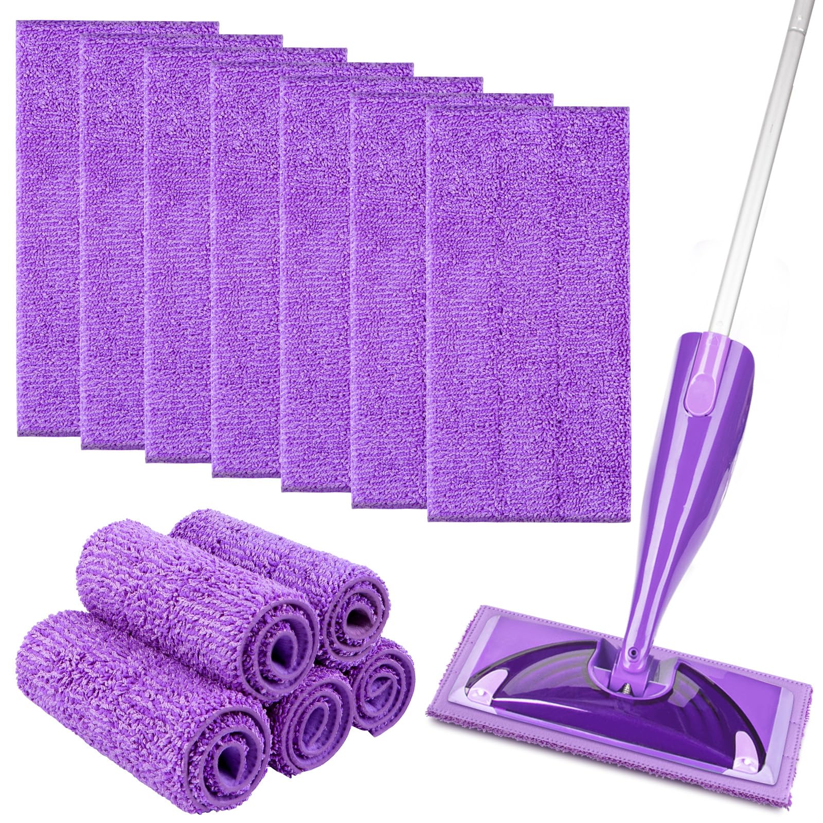Microfiber Mop Pads Compatible with Swiffer Wet Jet (12 Count)