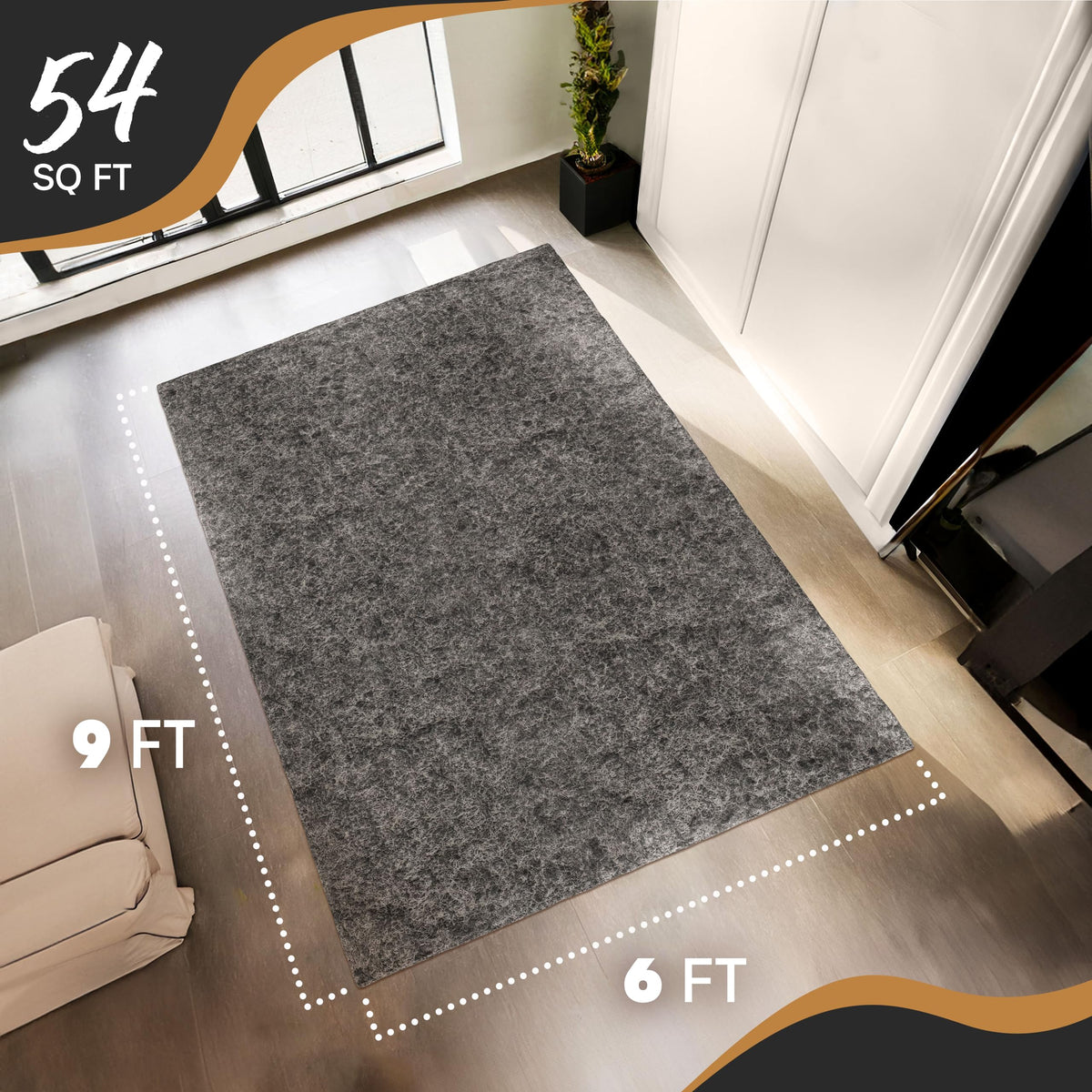 6x9 Rug Pad Non Slip (54 Sq Ft)