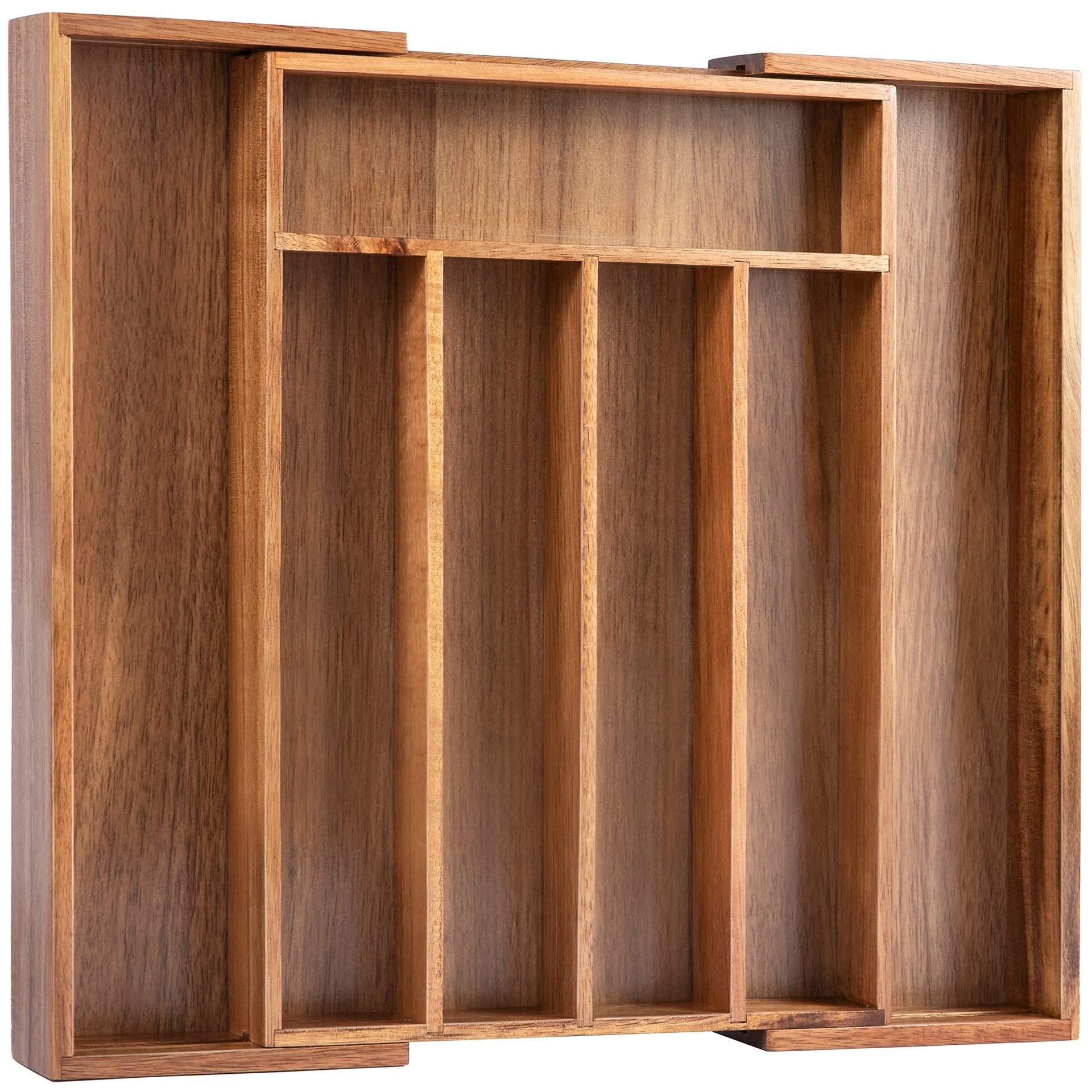Acacia Silverware Organizer Kitchen Drawer Organizer Expandable Bamboo Utensil Holder Cutlery Tray for Kitchen Utensil and Flatware Bedroom Office