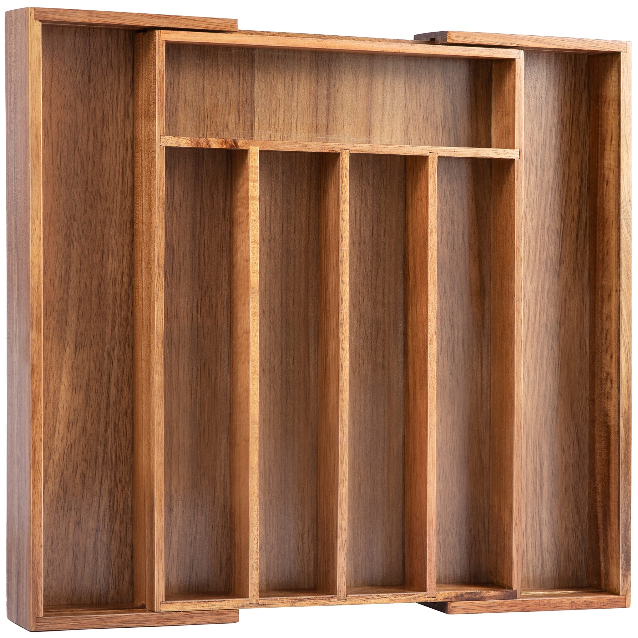 Acacia Silverware Organizer Kitchen Drawer Organizer Expandable Bamboo Utensil Holder Cutlery Tray for Kitchen Utensil and Flatware Bedroom Office