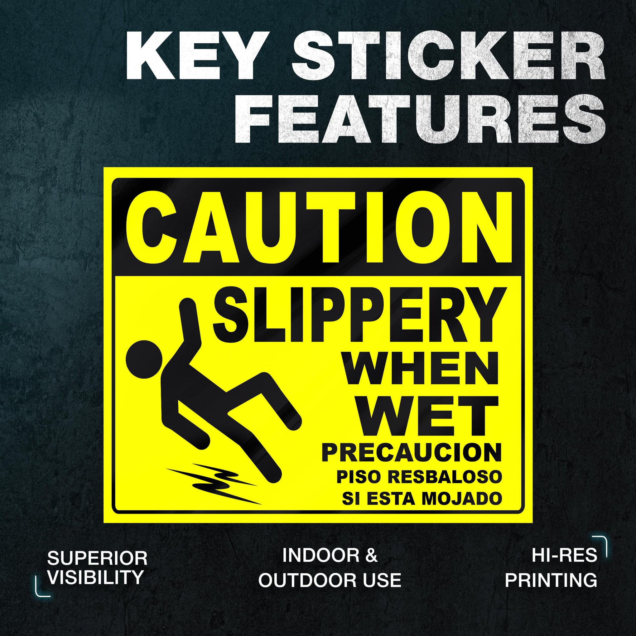 Caution Slippery When Wet Stickers (2 Count)