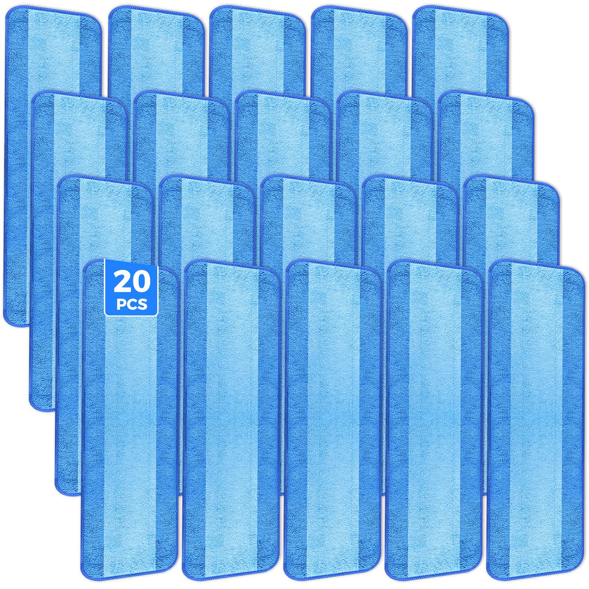 20 Pack 18 Inch Microfiber Mop Pads Compatible with Bona (3 Count)