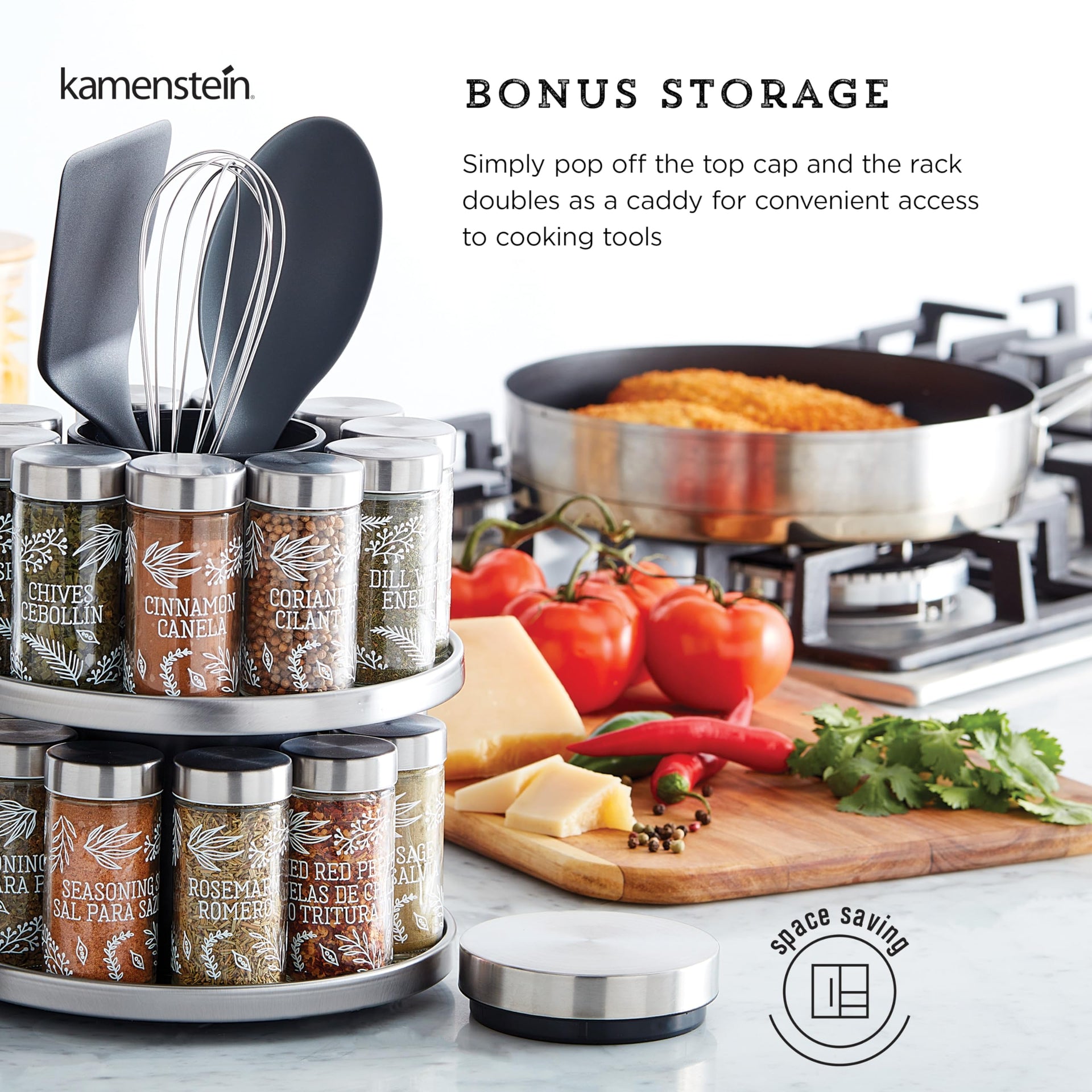 Salem 20 Jar Rotating Spice Rack with Spices Included