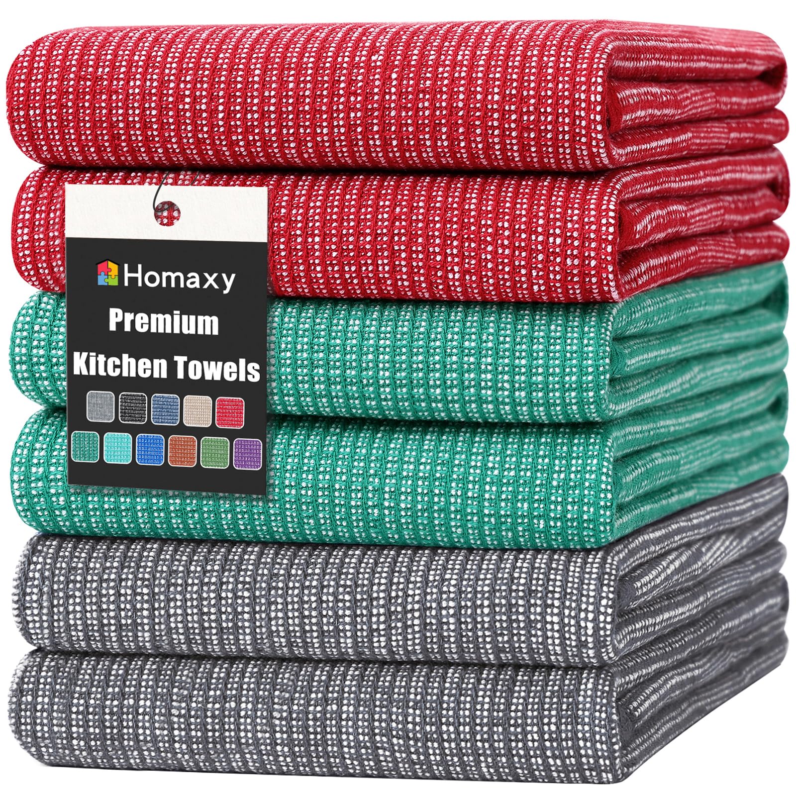 380 GSM Cotton Premium Kitchen Towels 6 Pack (6 Count)