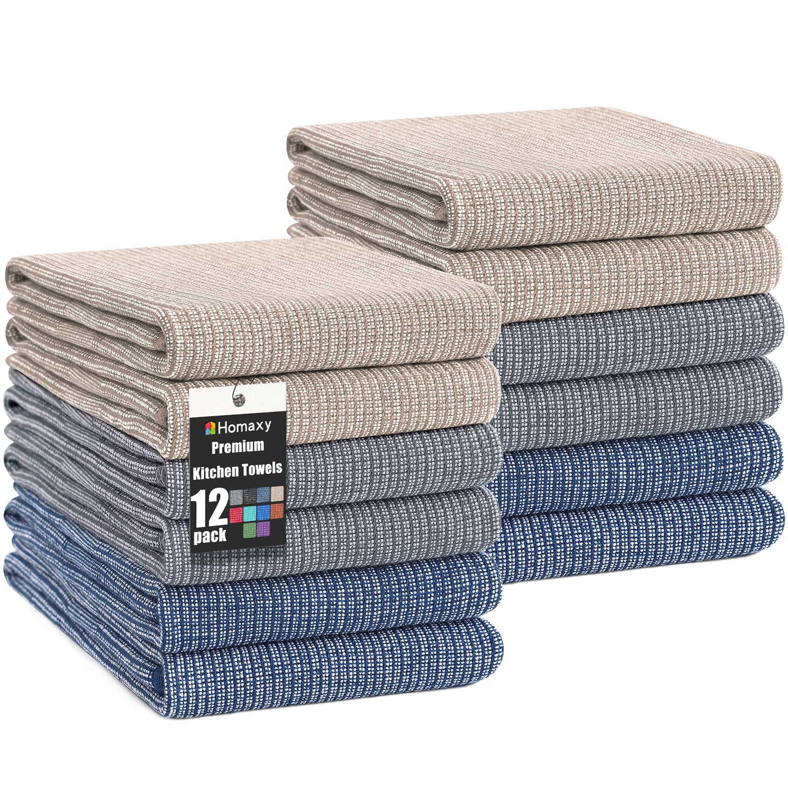 380 GSM Cotton Premium Kitchen Towels 12 Pack (12 Count)