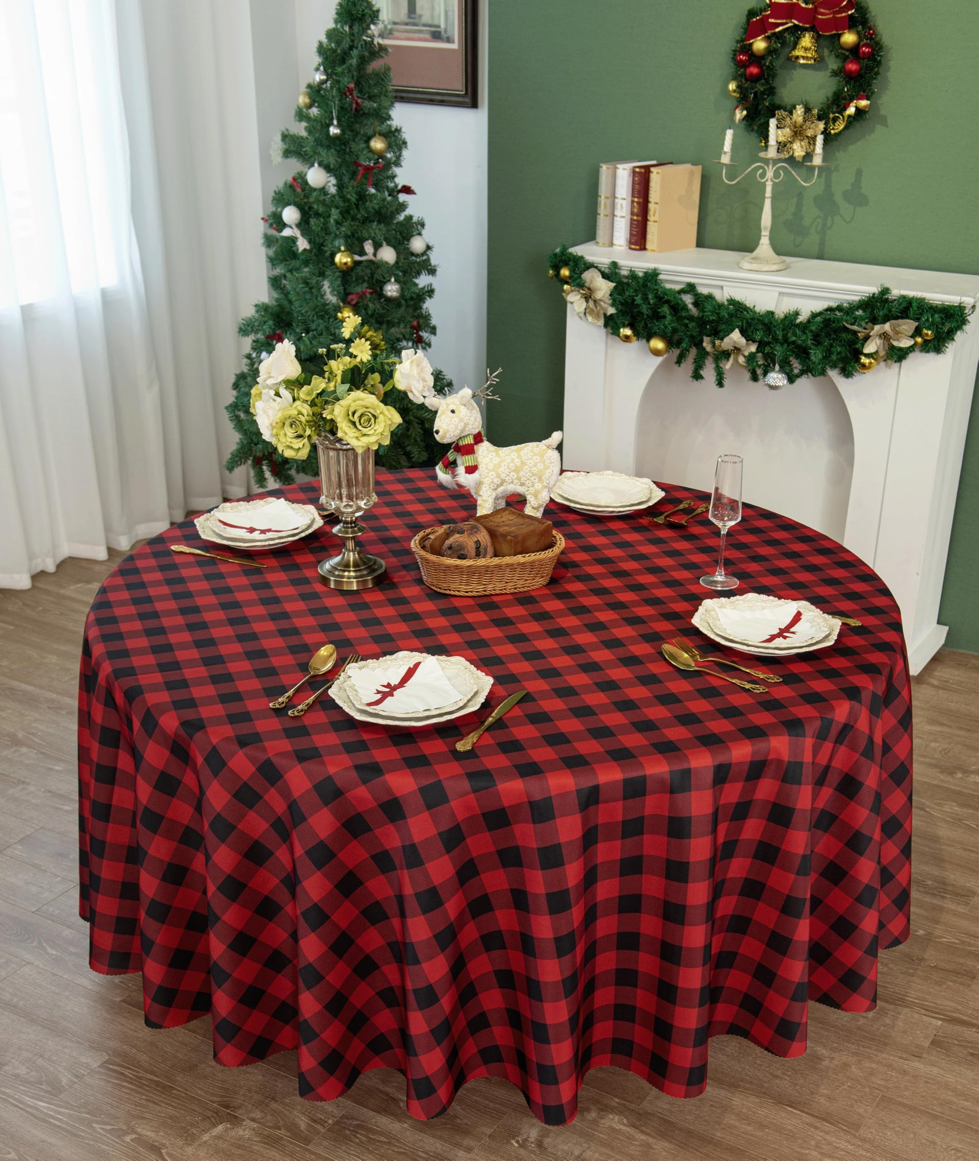 Waterproof Plaid Tablecloth Fabric
