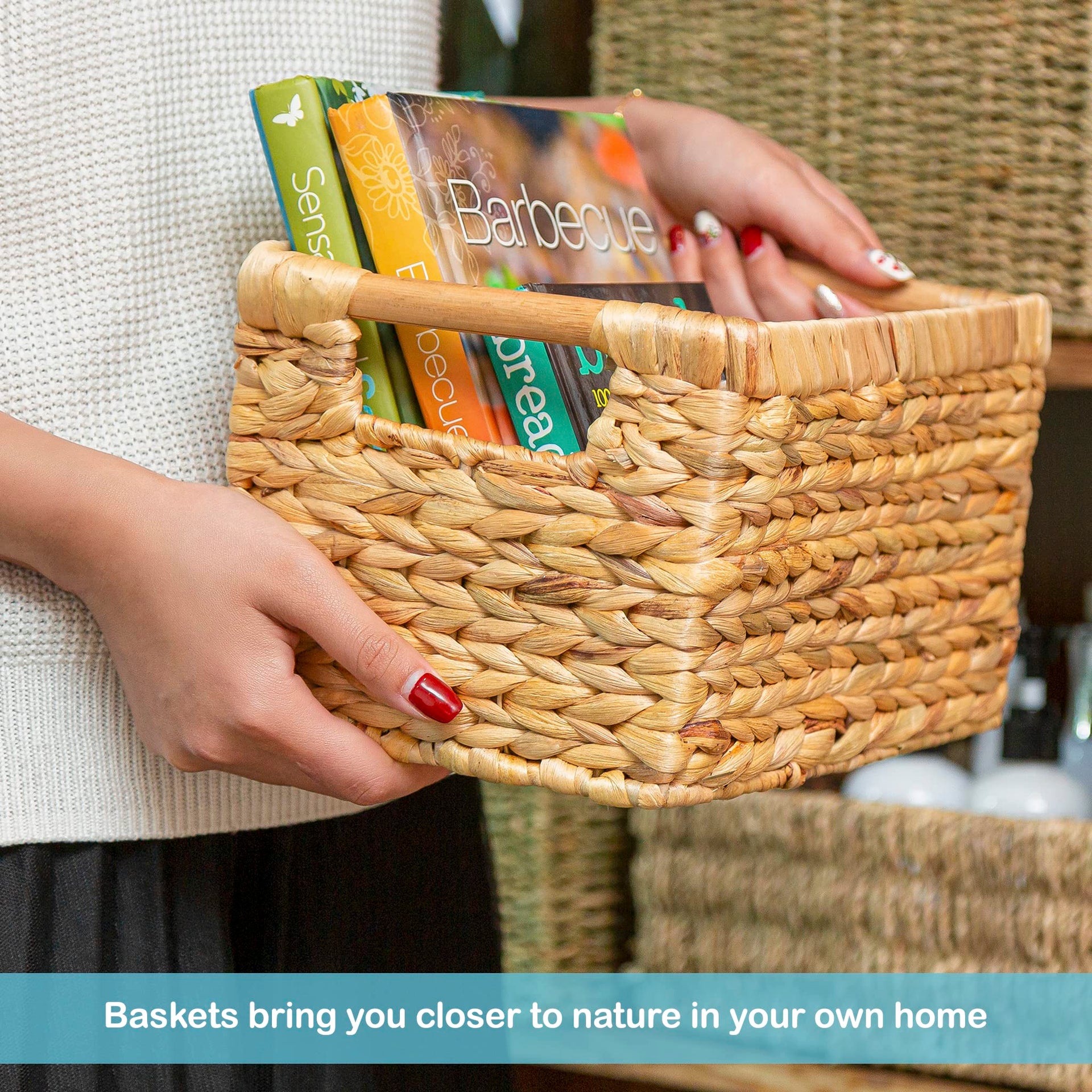 Small Wicker Baskets for Organizing Bathroom (3 Count)