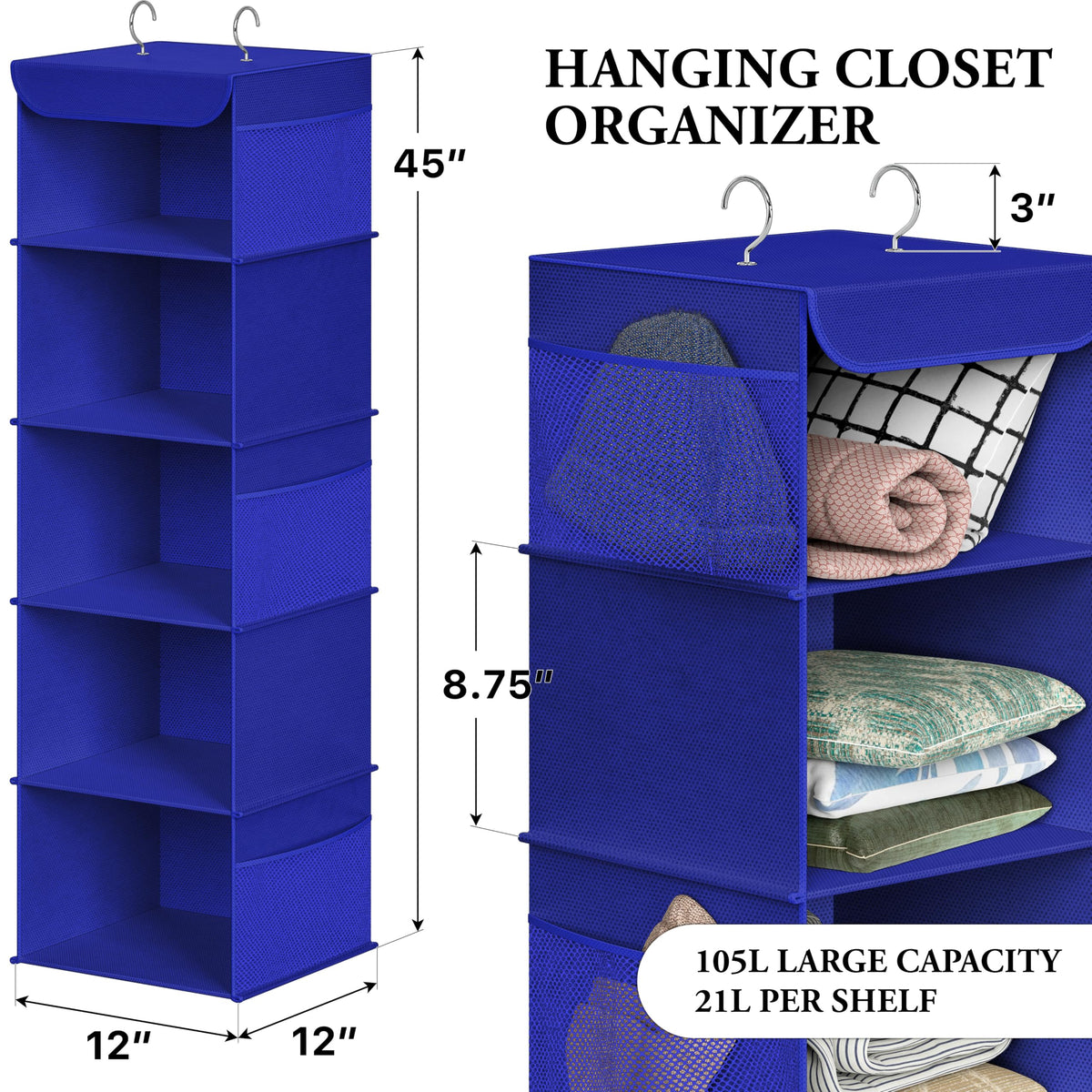 5 Shelf Hanging Closet Organizer