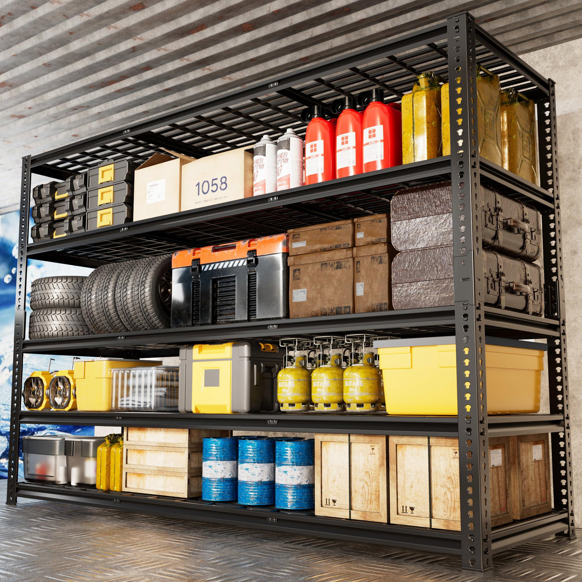 60" W Garage Shelving Heavy Duty 5