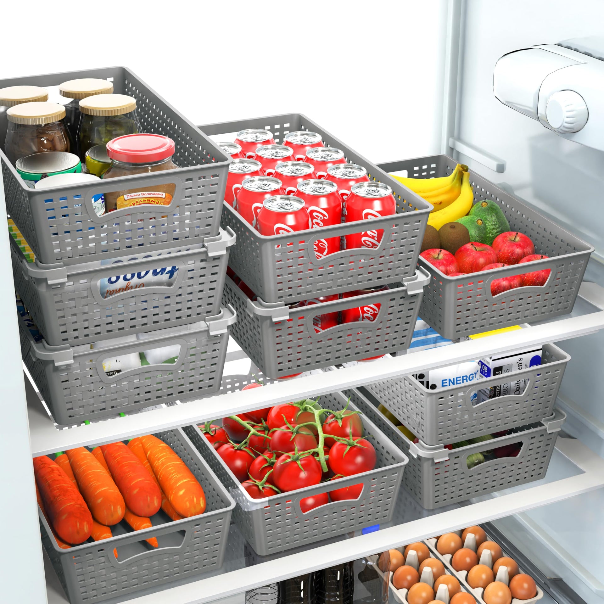 Stackable Plastic Woven Basket Organizer (28 Count)