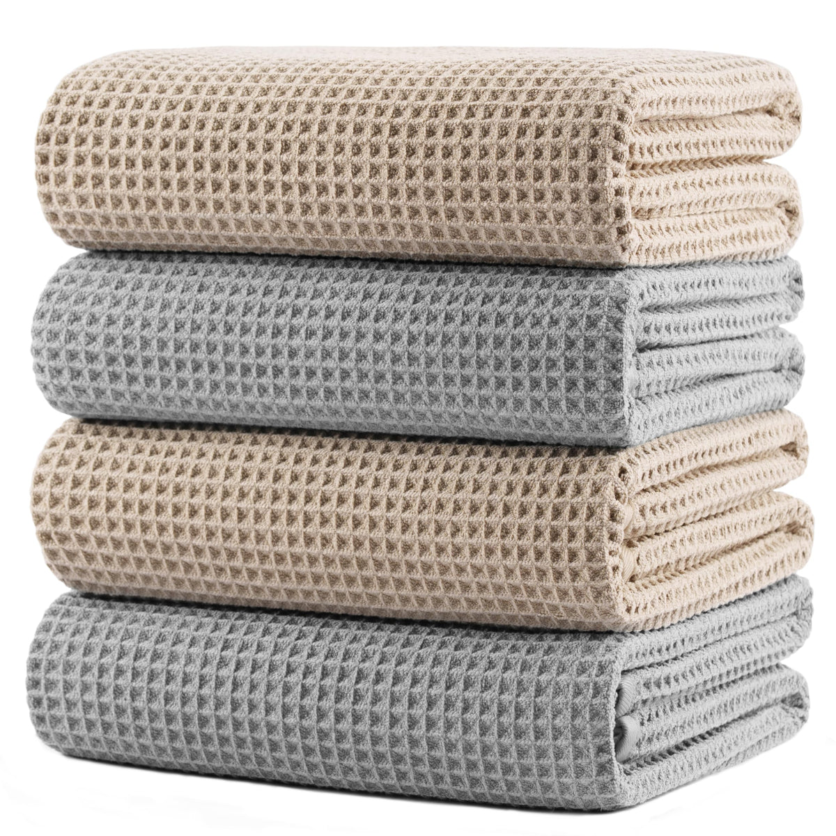 430 GSM Poly Blend Microfiber Quick Dry Waffle Bath Towel (4 Count)