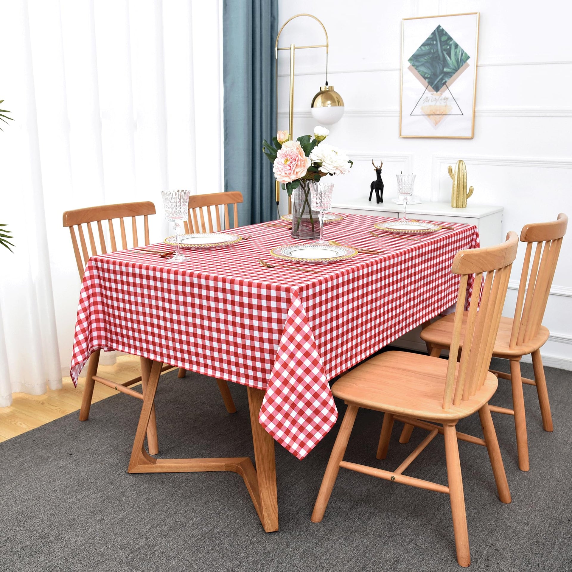 Waterproof Checkered Tablecloth Fabric