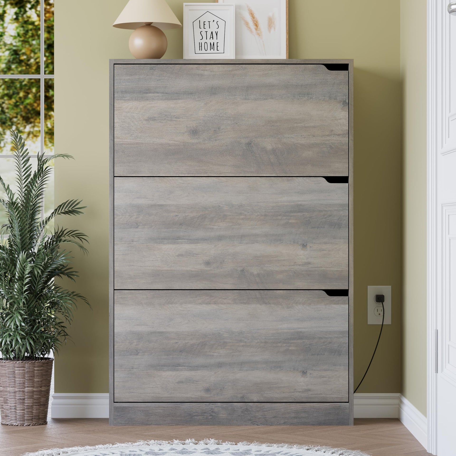 Shoe Cabinet with Odor Control and Back Panels